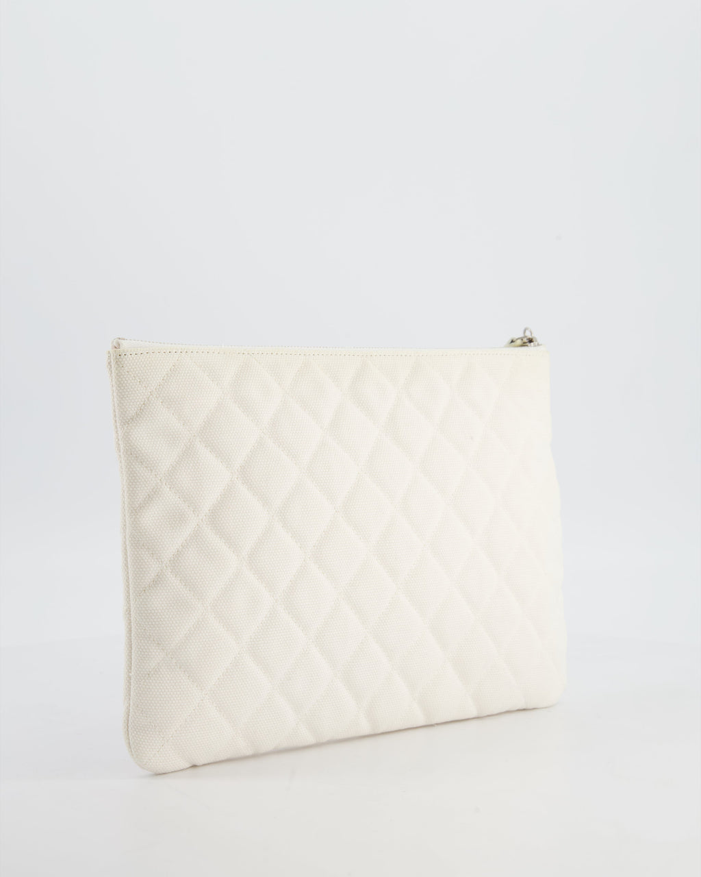 Chanel SS17 Coco Cuba White Pouch in Canvas with CC Logo