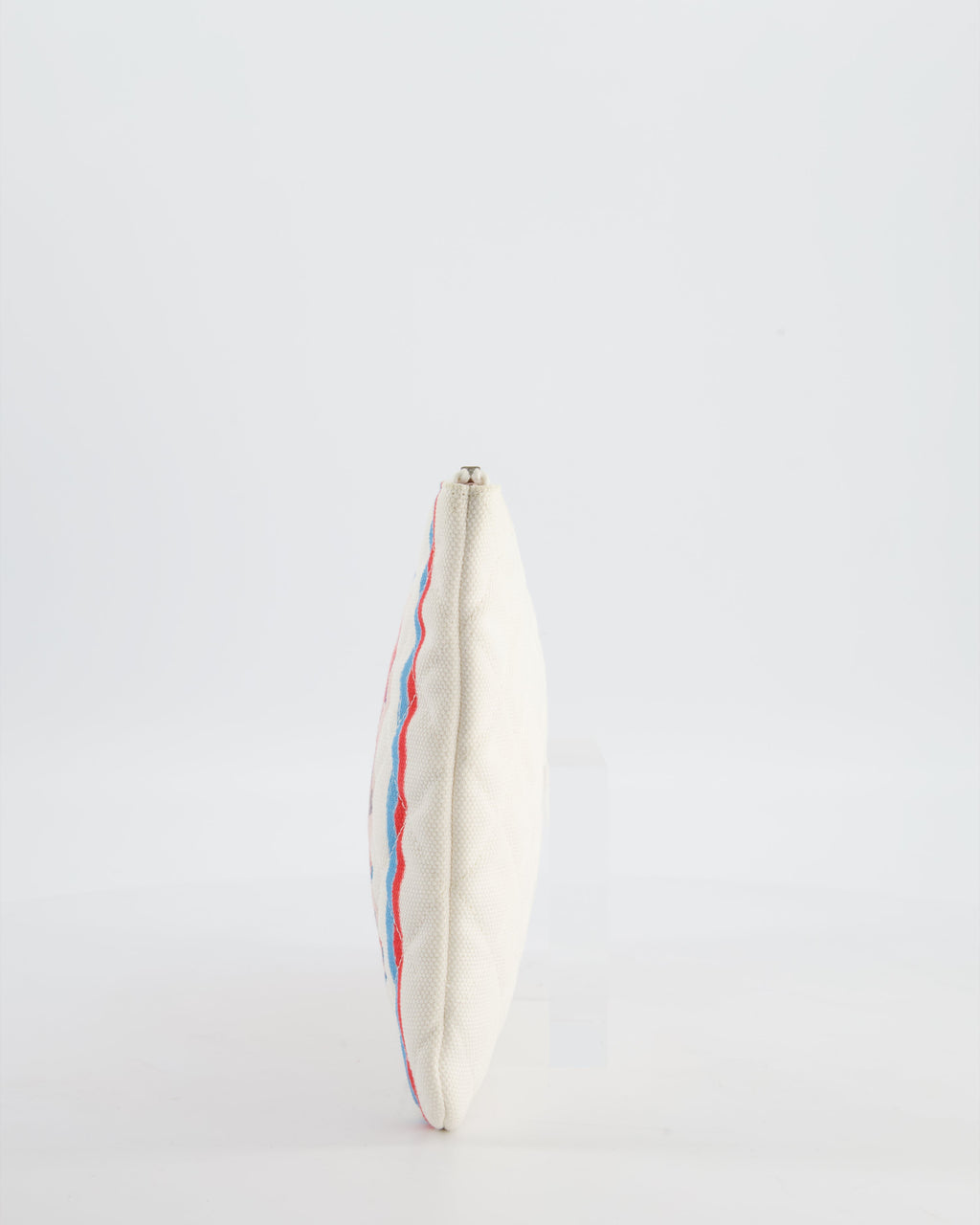 Chanel SS17 Coco Cuba White Pouch in Canvas with CC Logo