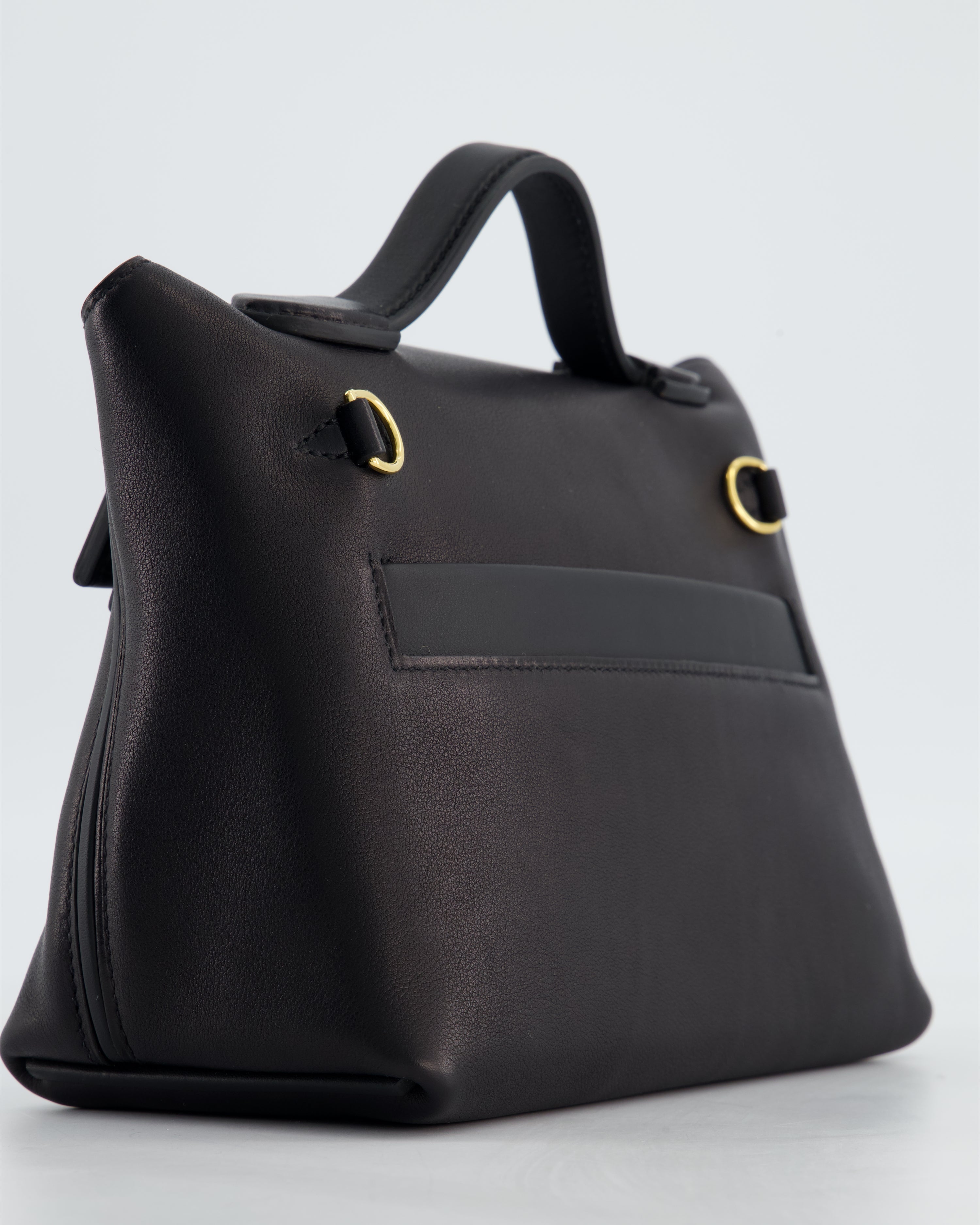 *RARE* Hermès 24/24 21 Bag in Noir Volupto and Noir Swift Leather with Gold Hardware