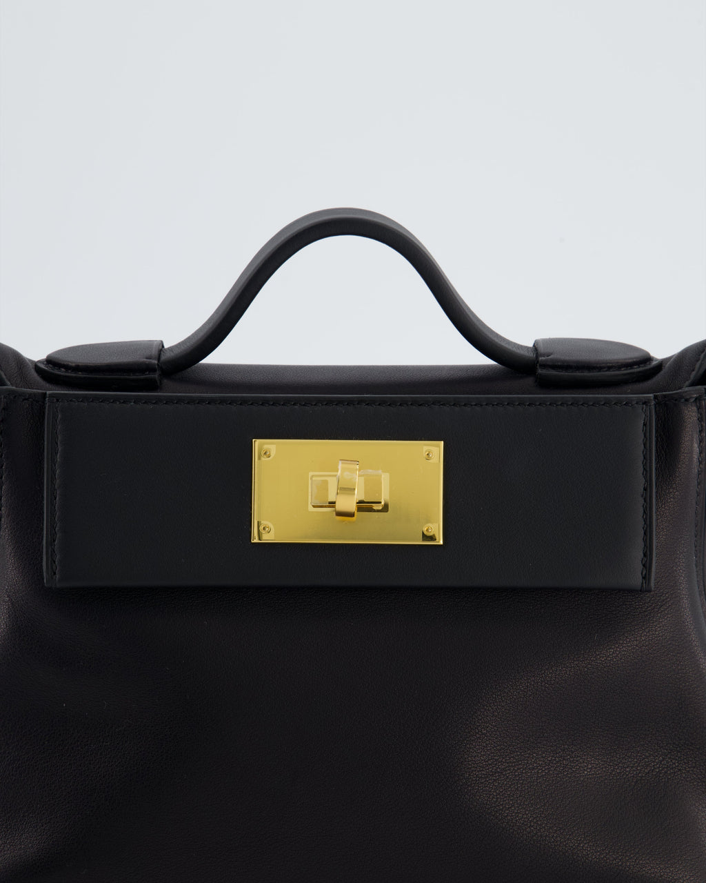 *RARE* Hermès 24/24 21 Bag in Noir Volupto and Noir Swift Leather with Gold Hardware