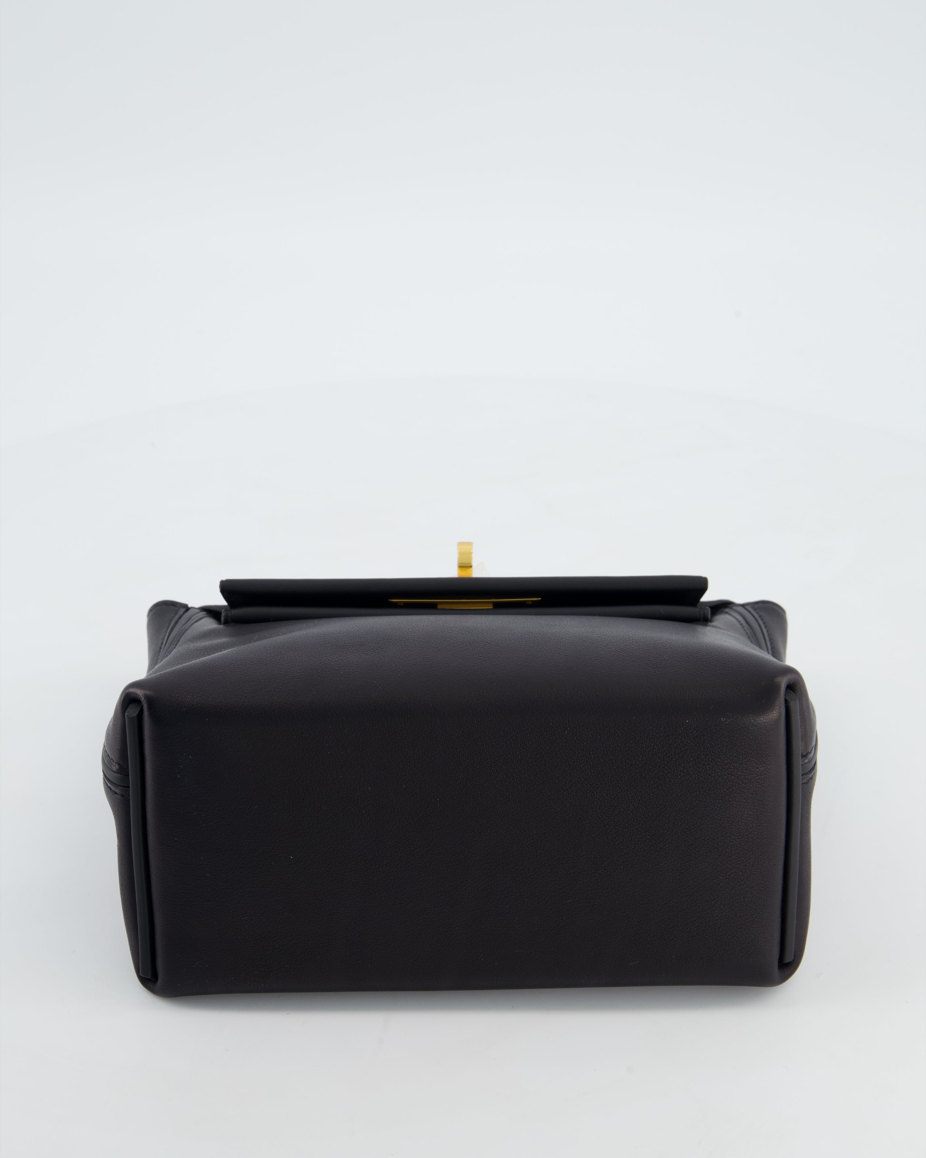 *RARE* Hermès 24/24 21 Bag in Noir Volupto and Noir Swift Leather with Gold Hardware