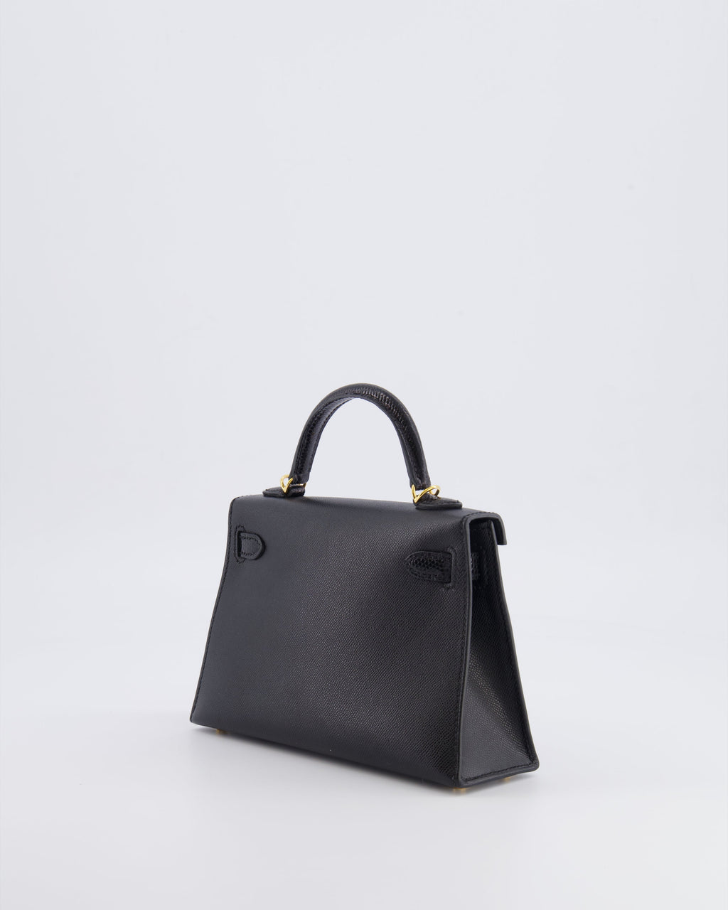 Hermès Mini Kelly II 20cm Touch Bag in Noir Madame and Lizard Leather with Gold Hardware