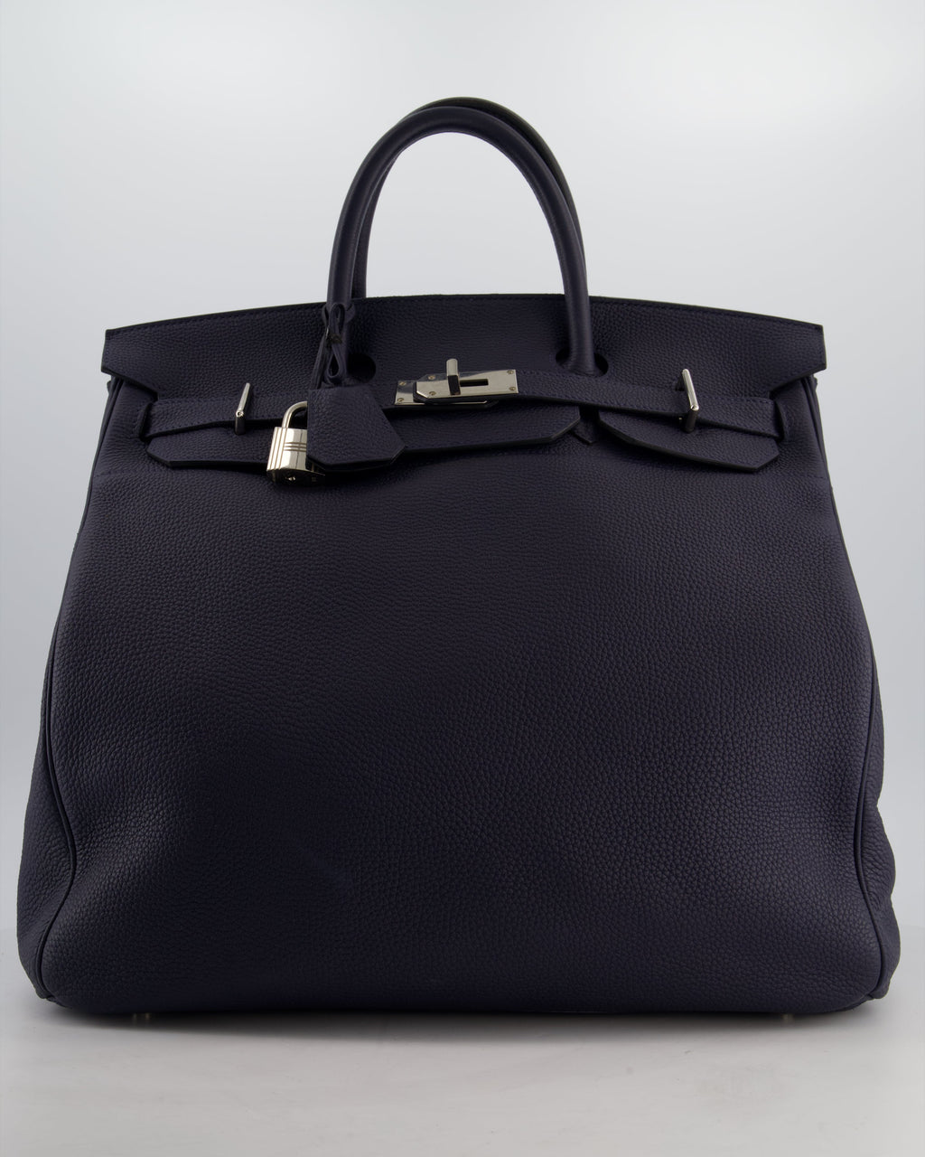*RARE* Hermès HAC Bag 40 in Bleu Abysse Togo Leather With Palladium Hardware