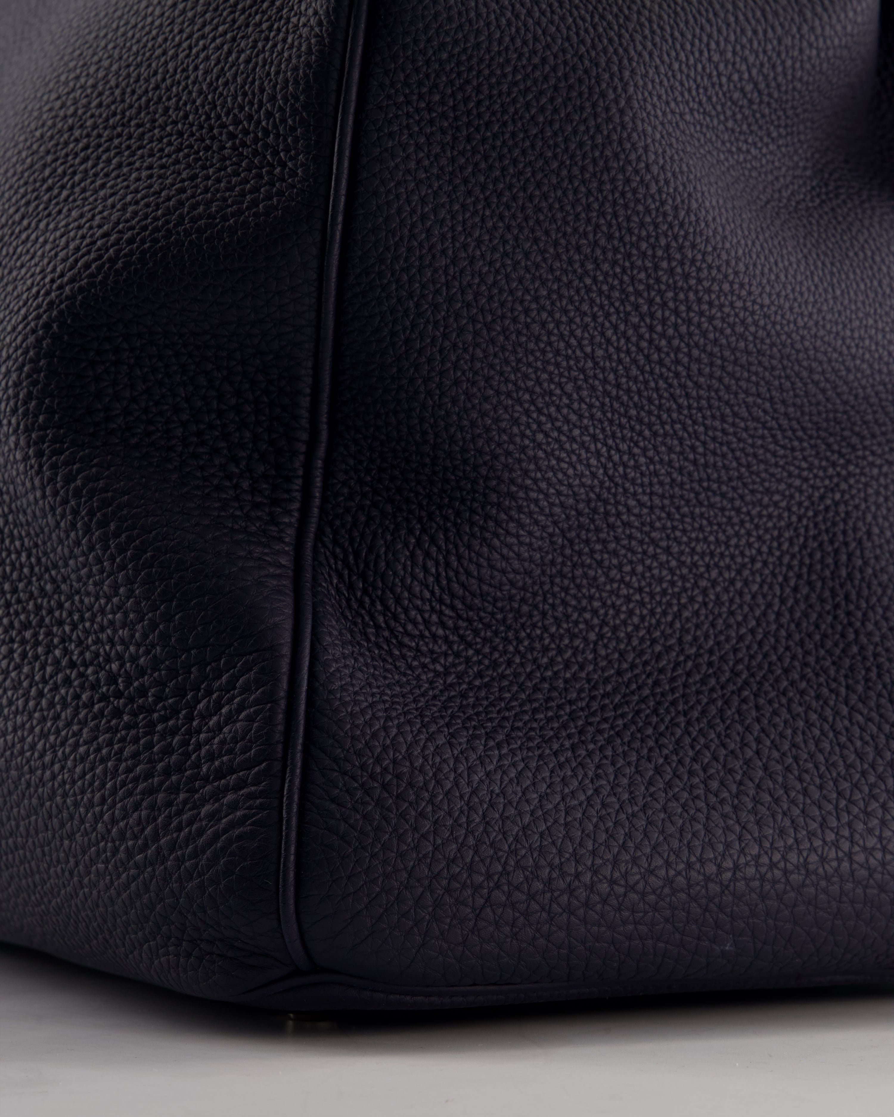 *RARE* Hermès HAC Bag 40 in Bleu Abysse Togo Leather With Palladium Hardware
