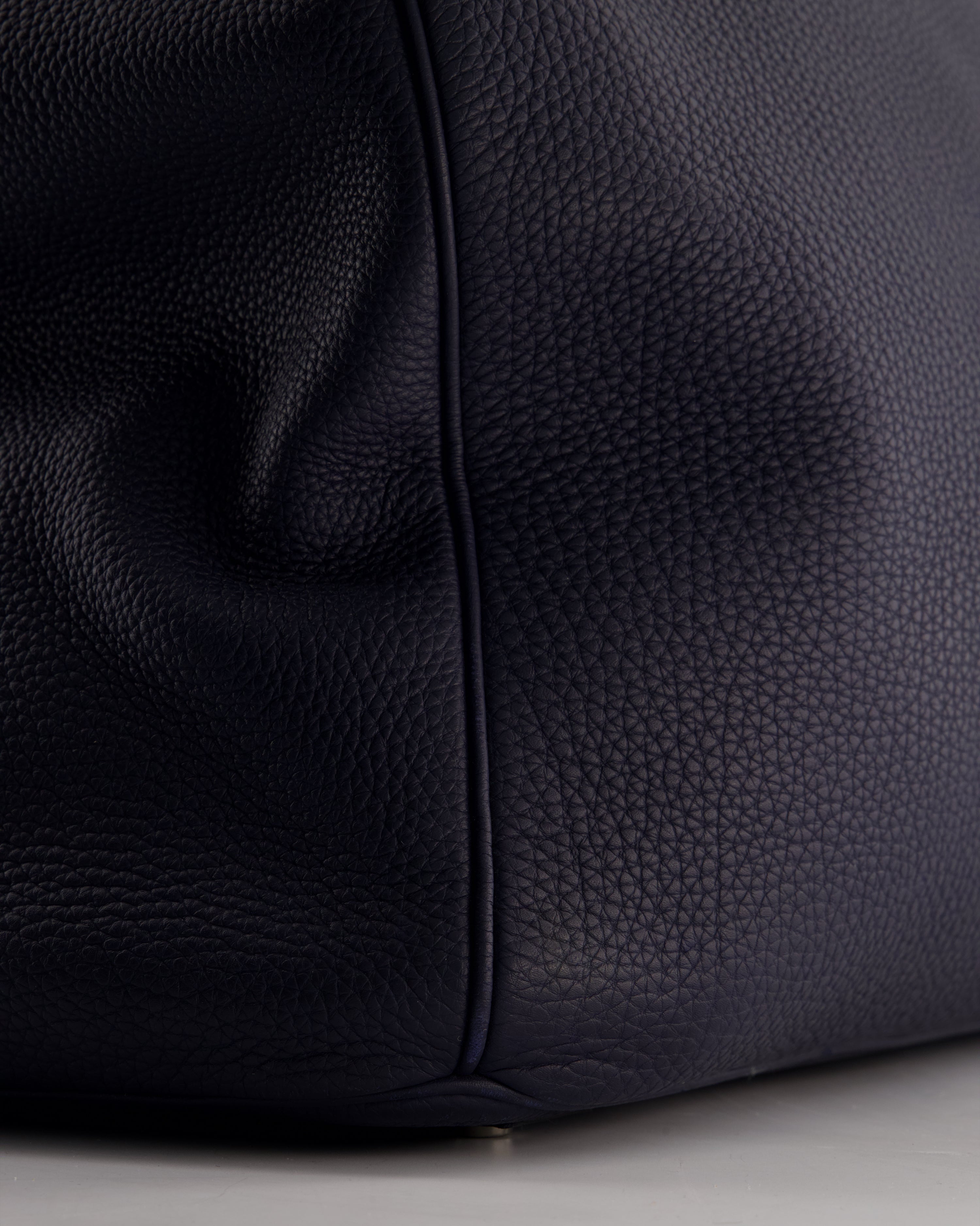 *RARE* Hermès HAC Bag 40 in Bleu Abysse Togo Leather With Palladium Hardware
