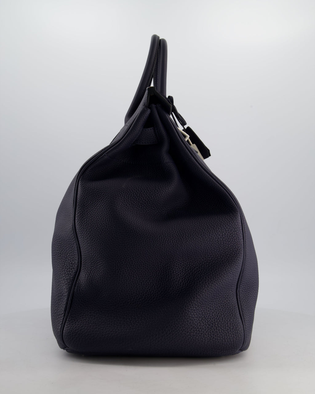 *RARE* Hermès HAC Bag 40 in Bleu Abysse Togo Leather With Palladium Hardware