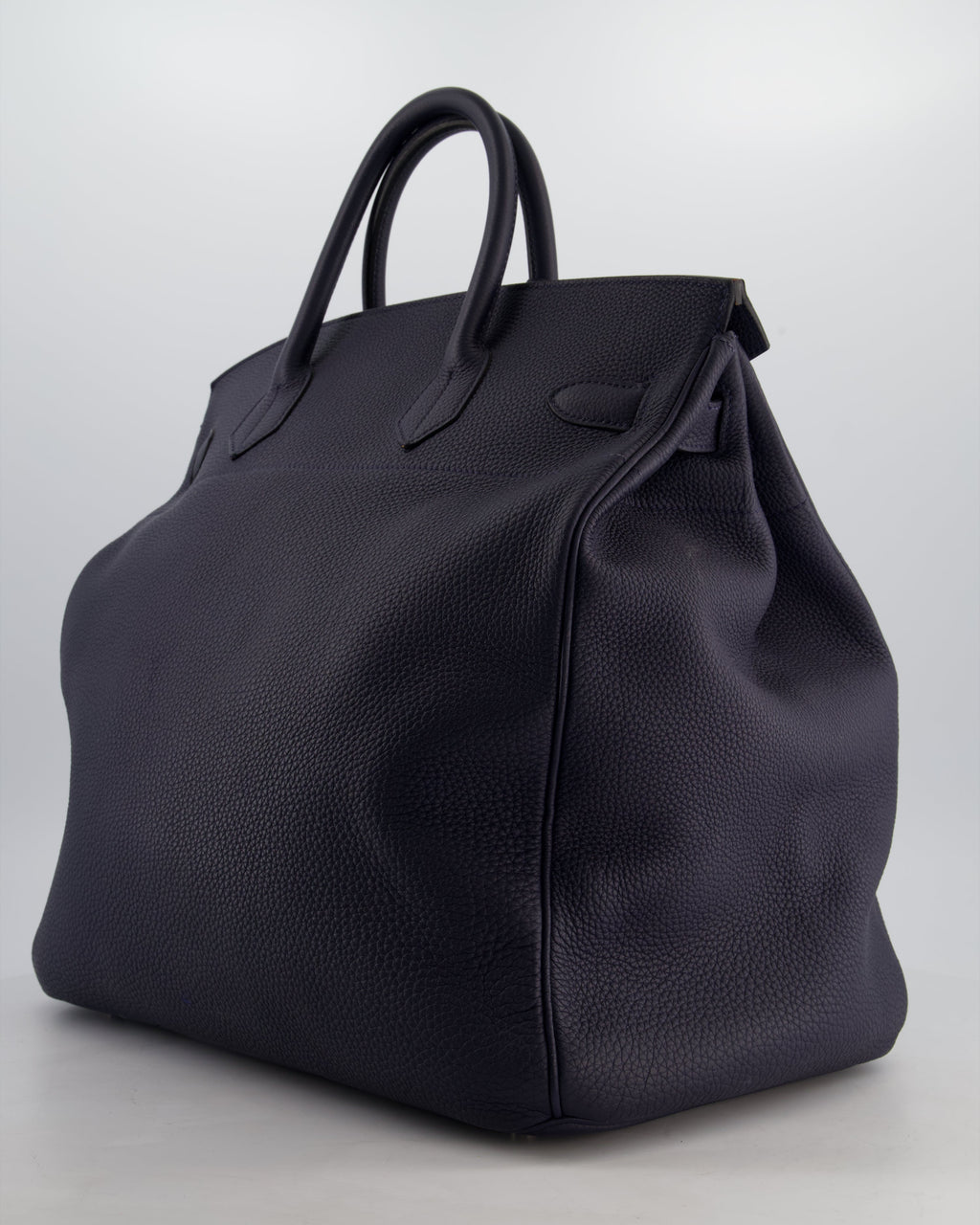 *RARE* Hermès HAC Bag 40 in Bleu Abysse Togo Leather With Palladium Hardware