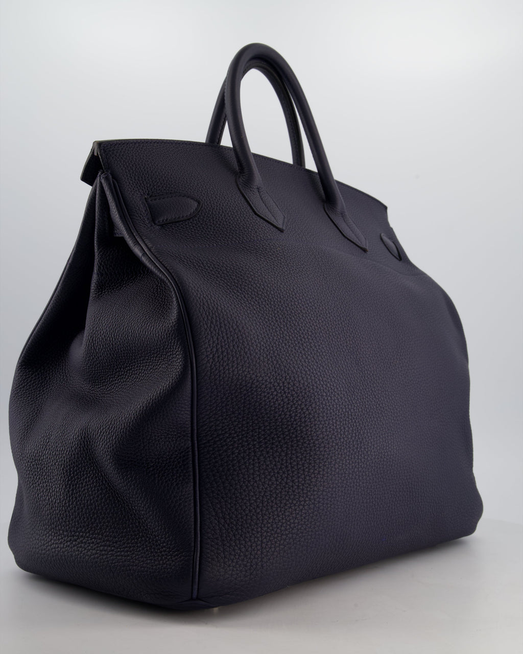*RARE* Hermès HAC Bag 40 in Bleu Abysse Togo Leather With Palladium Hardware