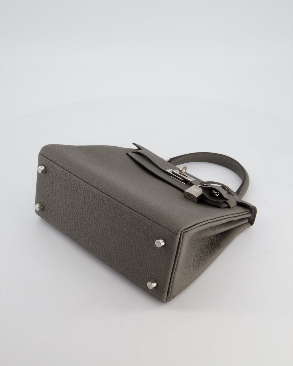 *HOT* Hermès Kelly 25 Rotourne Bag in Gris Meyer Togo Leather with Palladium Hardware
