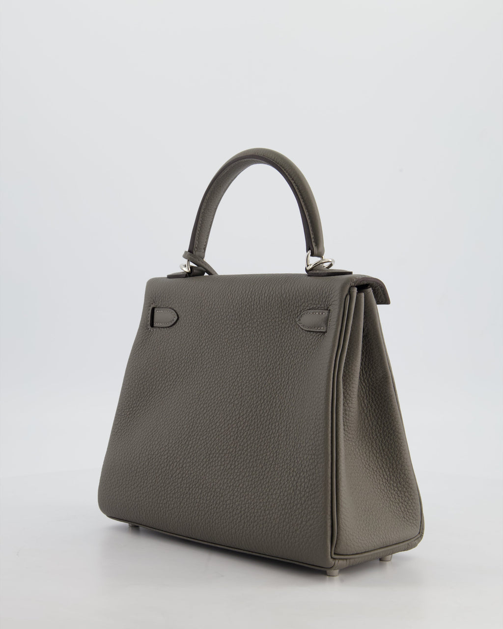 *HOT* Hermès Kelly 25 Rotourne Bag in Gris Meyer Togo Leather with Palladium Hardware