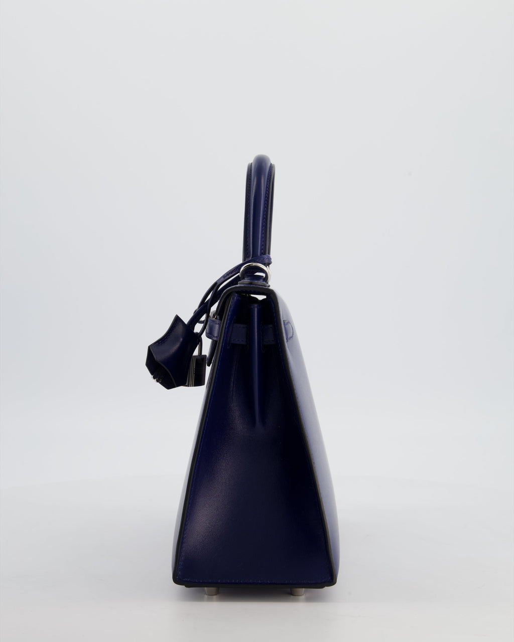 *RARE* Hermès Kelly 25 Sellier Bag in Bleu Saphir Box Leather with Palladium Hardware