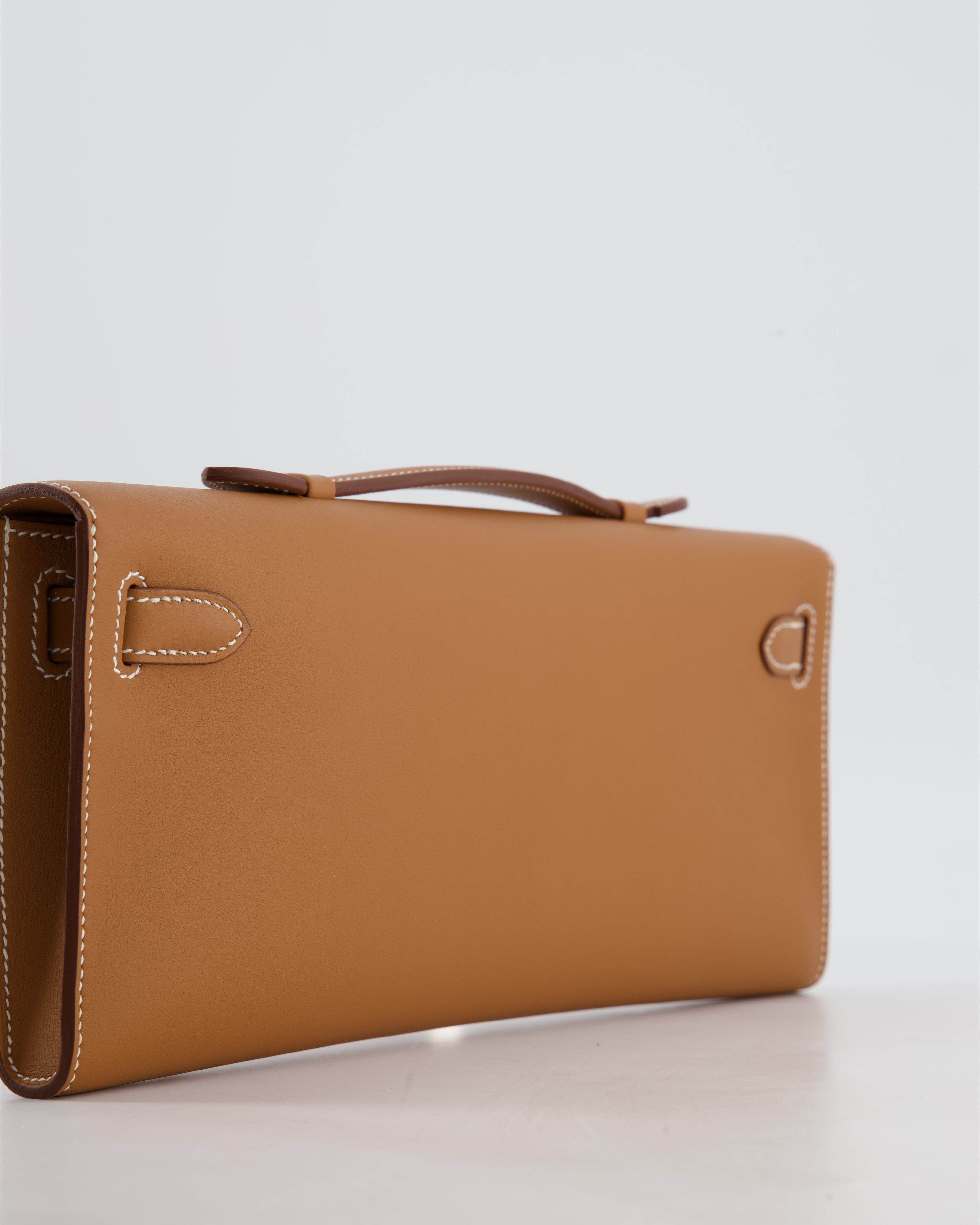 *HOT & RARE* Hermès Kelly Cut Bag in Gold Swift Leather with Palladium Hardware