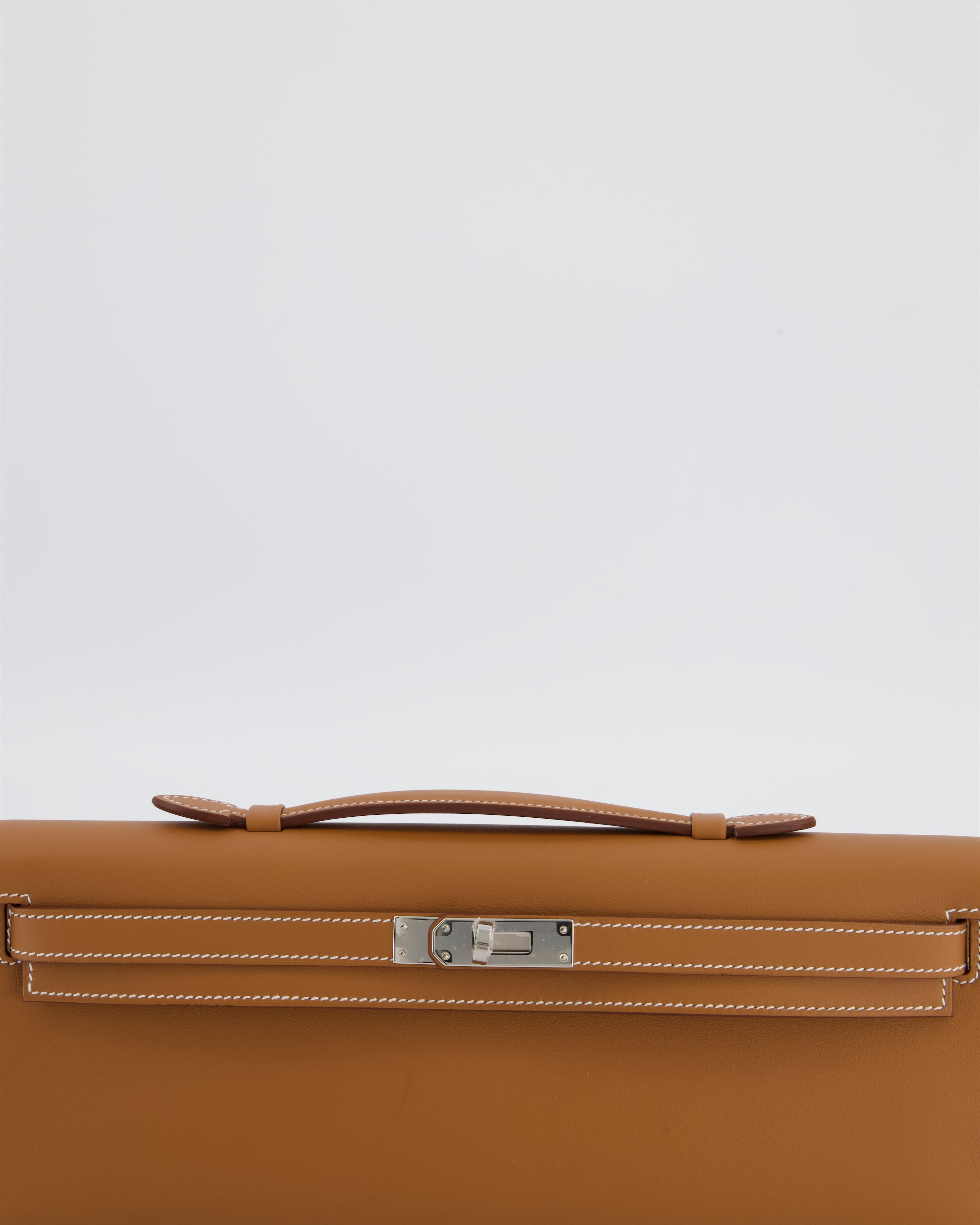 *HOT & RARE* Hermès Kelly Cut Bag in Gold Swift Leather with Palladium Hardware