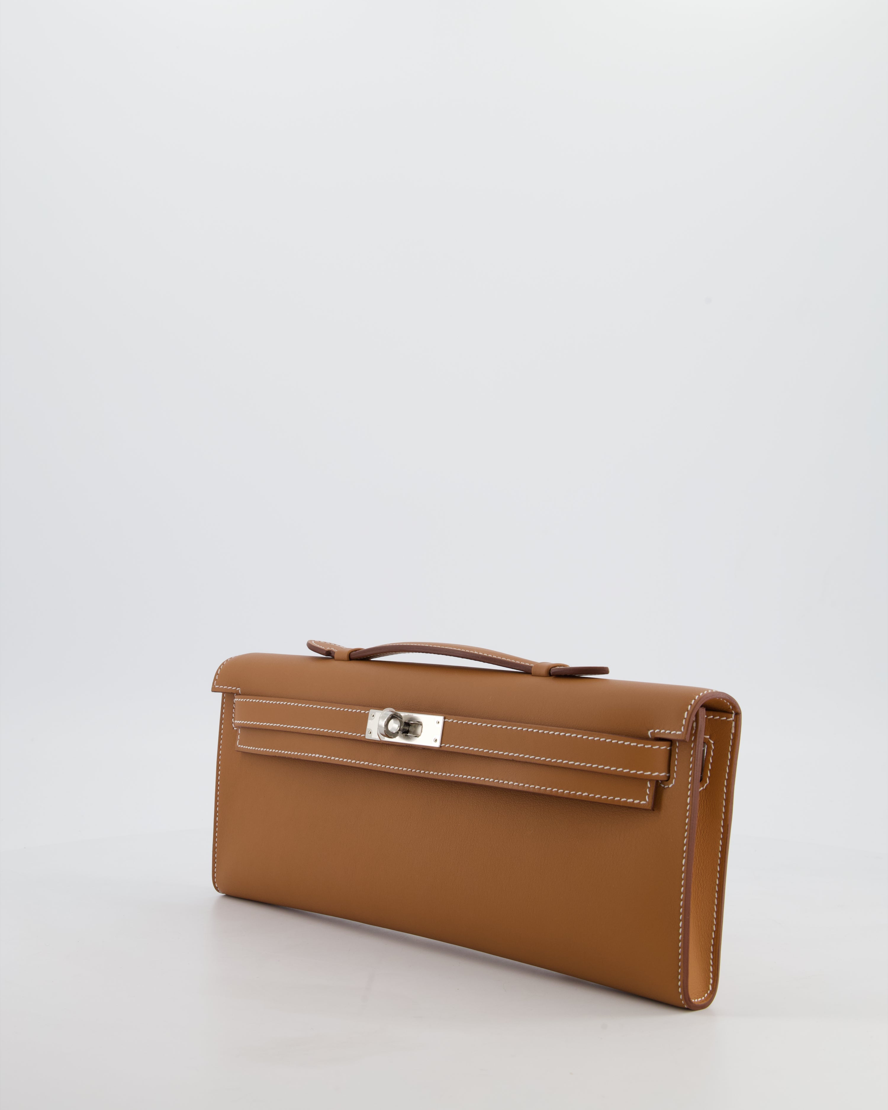 *HOT & RARE* Hermès Kelly Cut Bag in Gold Swift Leather with Palladium Hardware