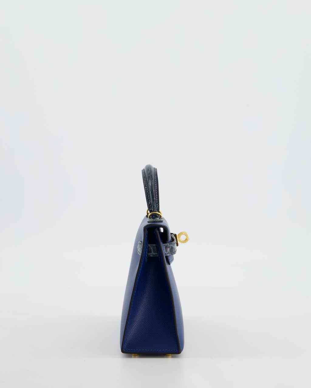 *HOT & RARE* Hermès Mini Kelly II 20cm Touch Bag in Deep Blue Madame and Bleu Baltique Alligator Leather with Gold Hardware