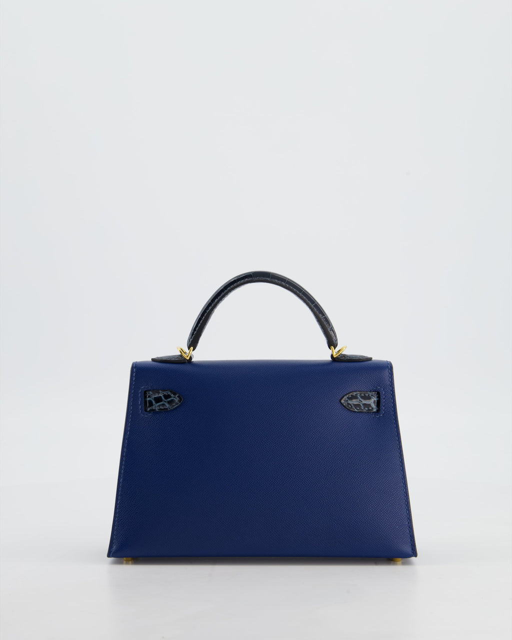 *HOT & RARE* Hermès Mini Kelly II 20cm Touch Bag in Deep Blue Madame and Bleu Baltique Alligator Leather with Gold Hardware