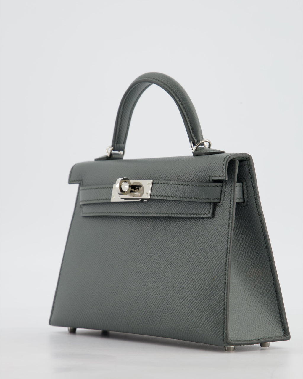 Hermès Mini Kelly II 20 Bag in Vert Amande Epsom Leather with Palladium Hardware