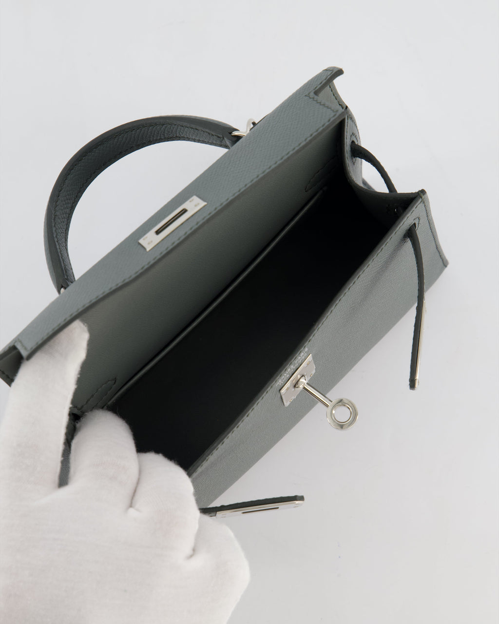 Hermès Mini Kelly II 20 Bag in Vert Amande Epsom Leather with Palladium Hardware