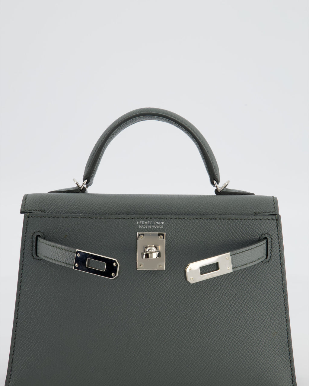 Hermès Mini Kelly II 20 Bag in Vert Amande Epsom Leather with Palladium Hardware
