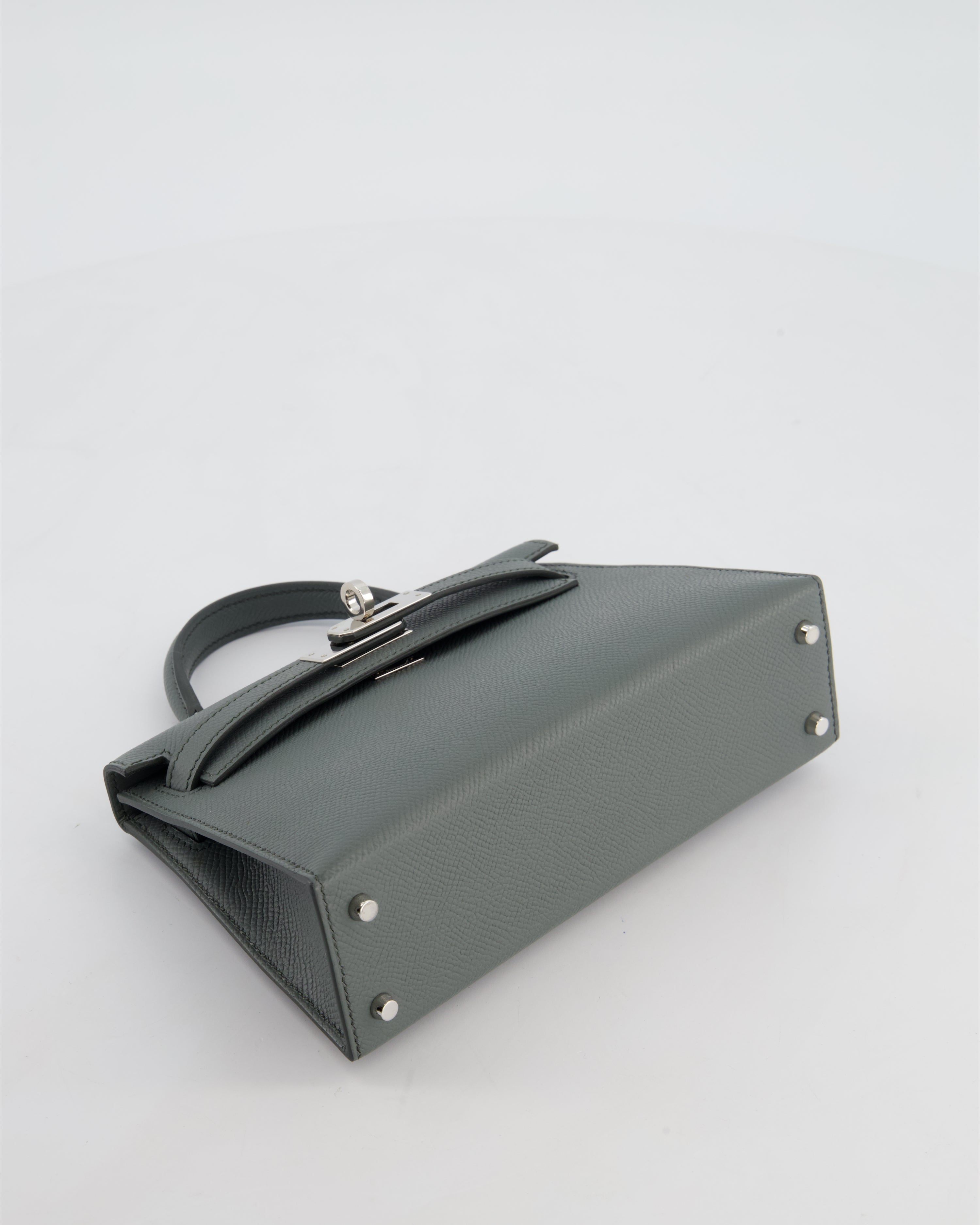 Hermès Mini Kelly II 20 Bag in Vert Amande Epsom Leather with Palladium Hardware