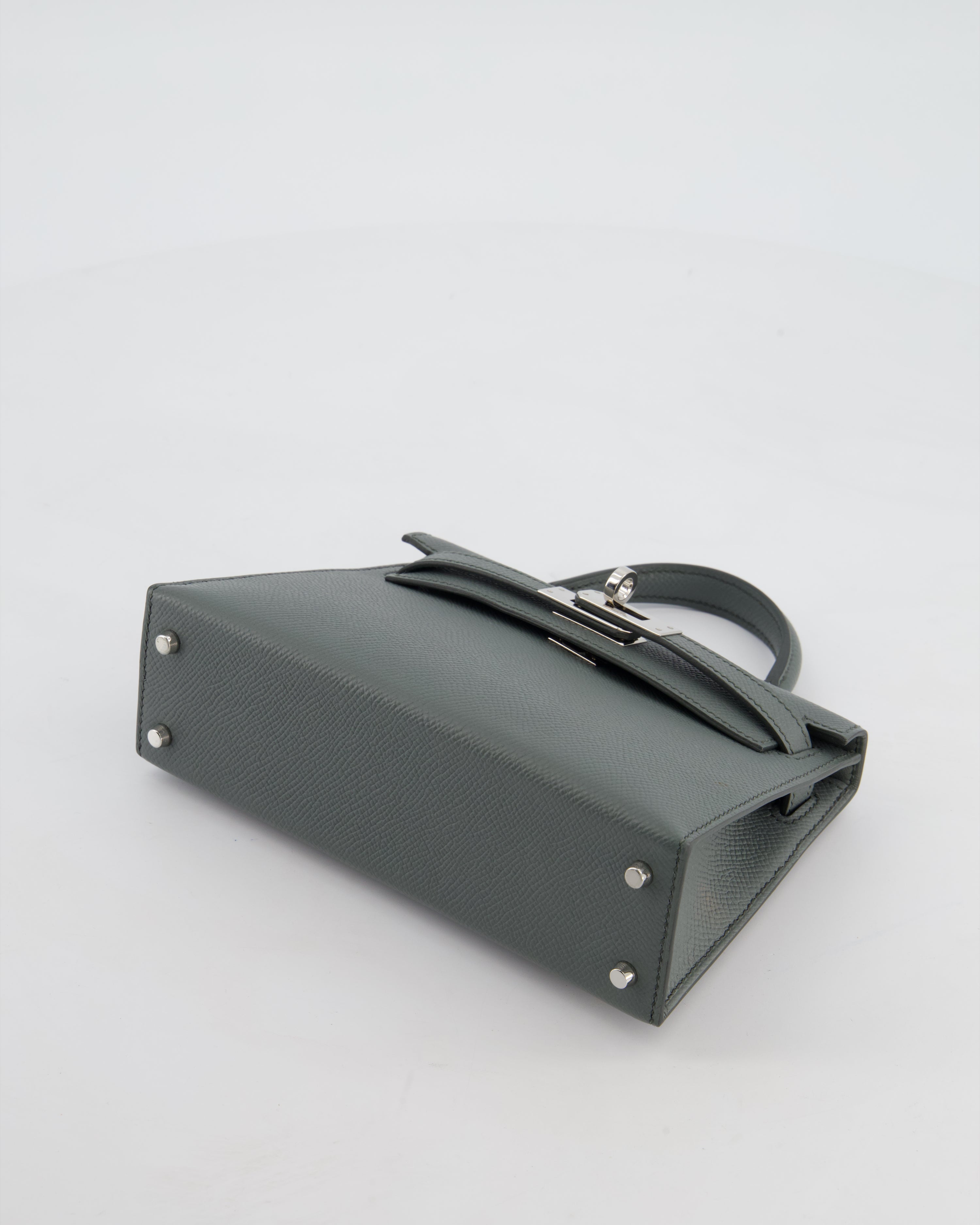 Hermès Mini Kelly II 20 Bag in Vert Amande Epsom Leather with Palladium Hardware