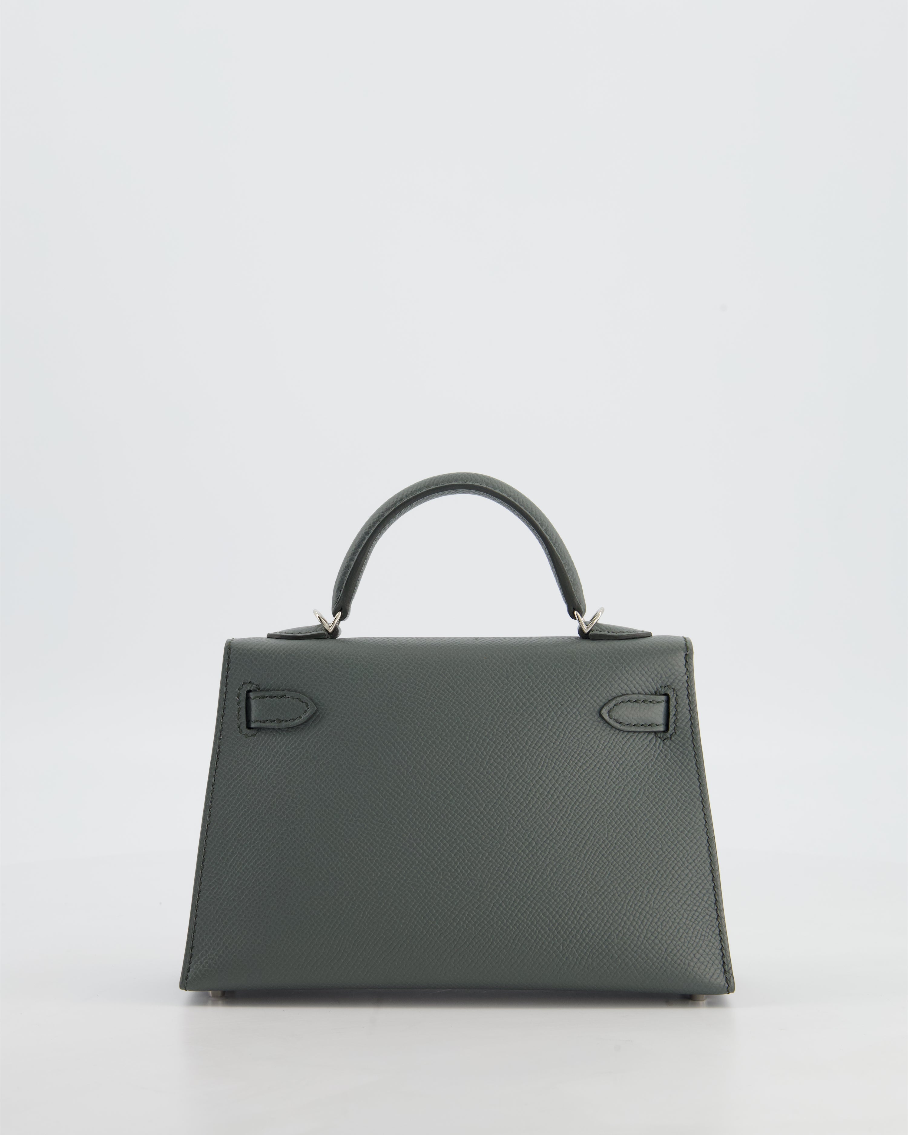 Hermès Mini Kelly II 20 Bag in Vert Amande Epsom Leather with Palladium Hardware