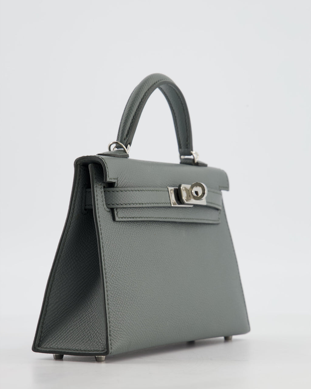 Hermès Mini Kelly II 20 Bag in Vert Amande Epsom Leather with Palladium Hardware