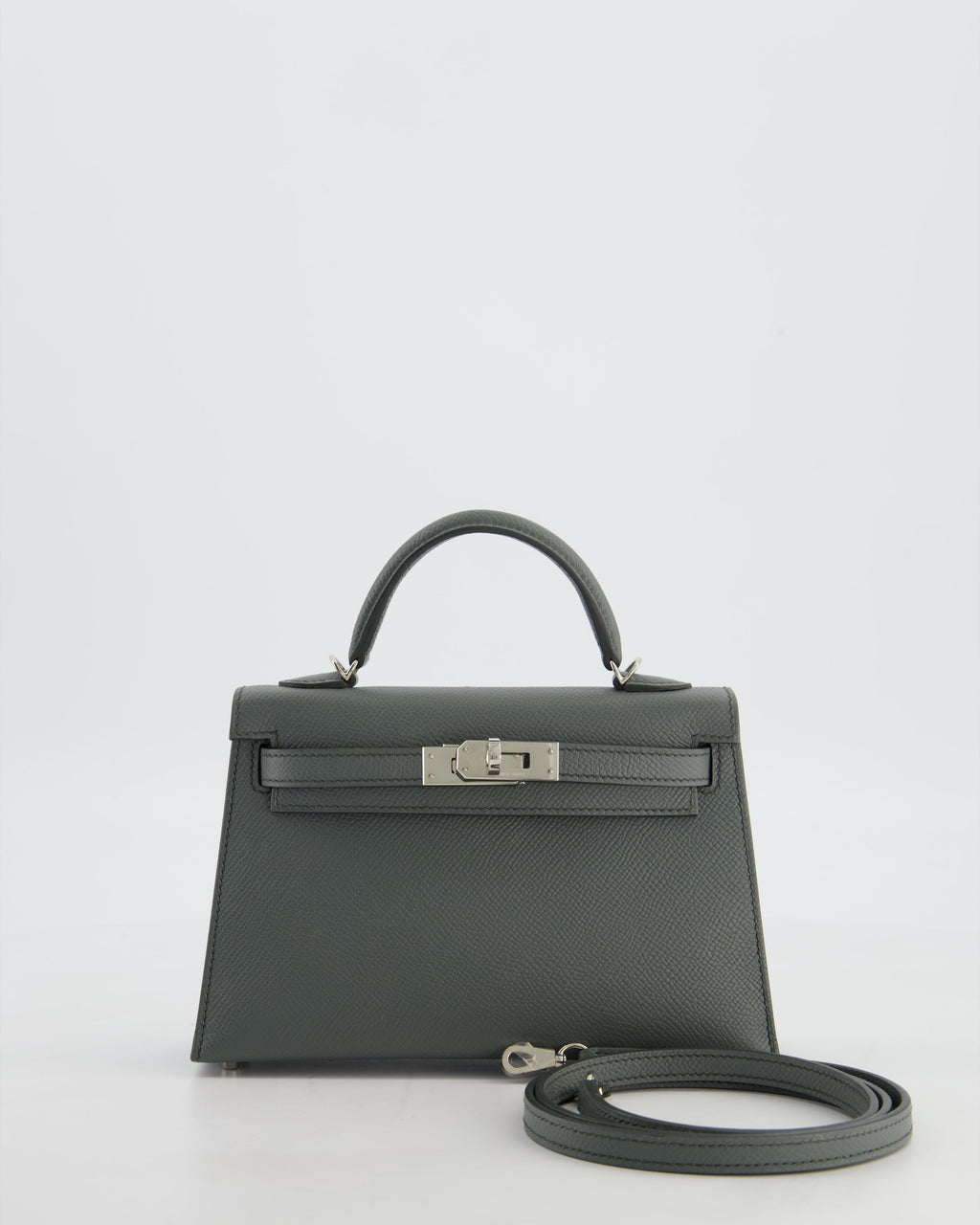 Hermès Mini Kelly II 20 Bag in Vert Amande Epsom Leather with Palladium Hardware