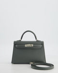 Hermès Mini Kelly II 20 Bag in Vert Amande Epsom Leather with Palladium Hardware