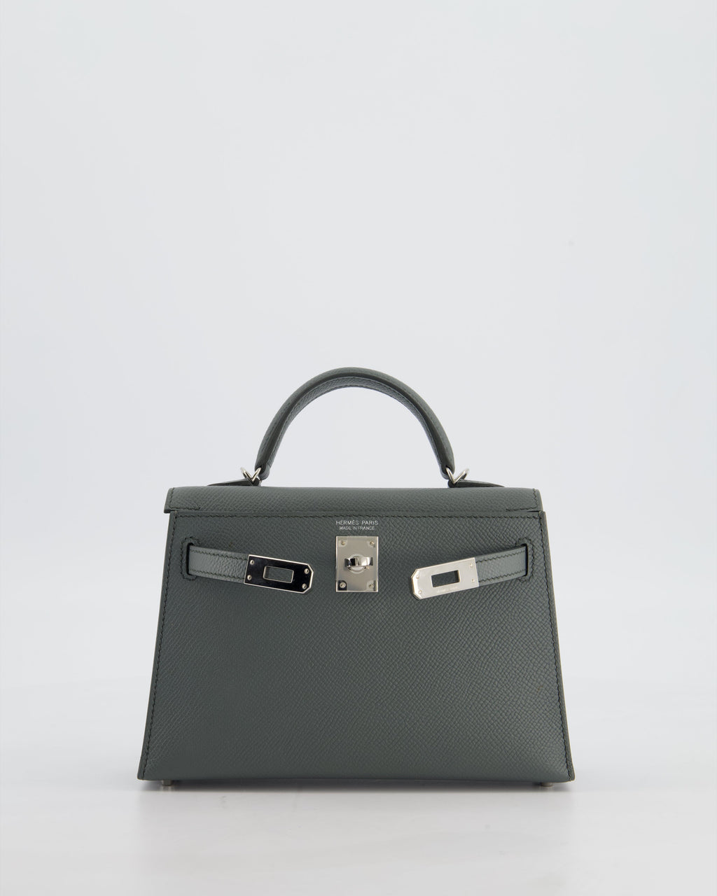 Hermès Mini Kelly II 20 Bag in Vert Amande Epsom Leather with Palladium Hardware