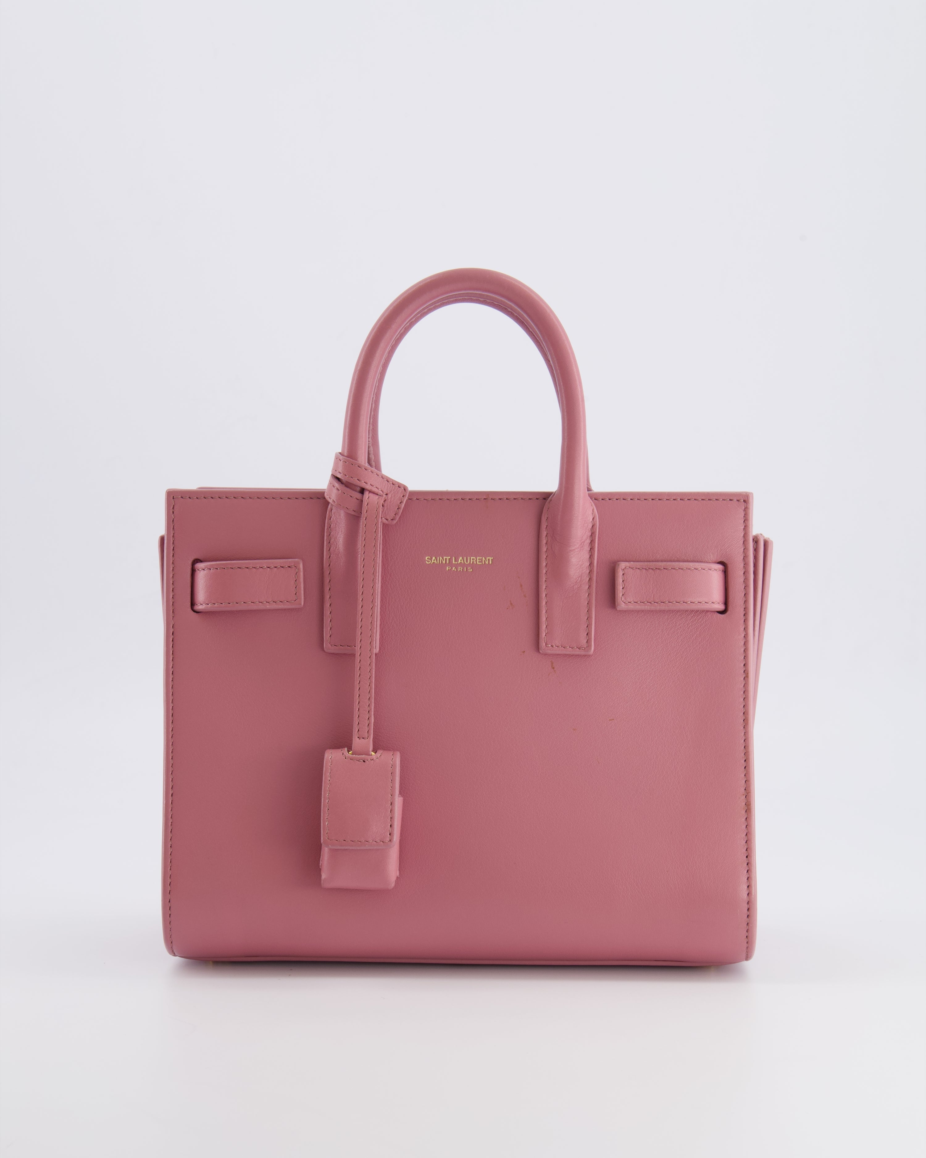 Saint Laurent Pink Leather Small Sac De Jour Bag with Gold Hardware RRP £2,040
