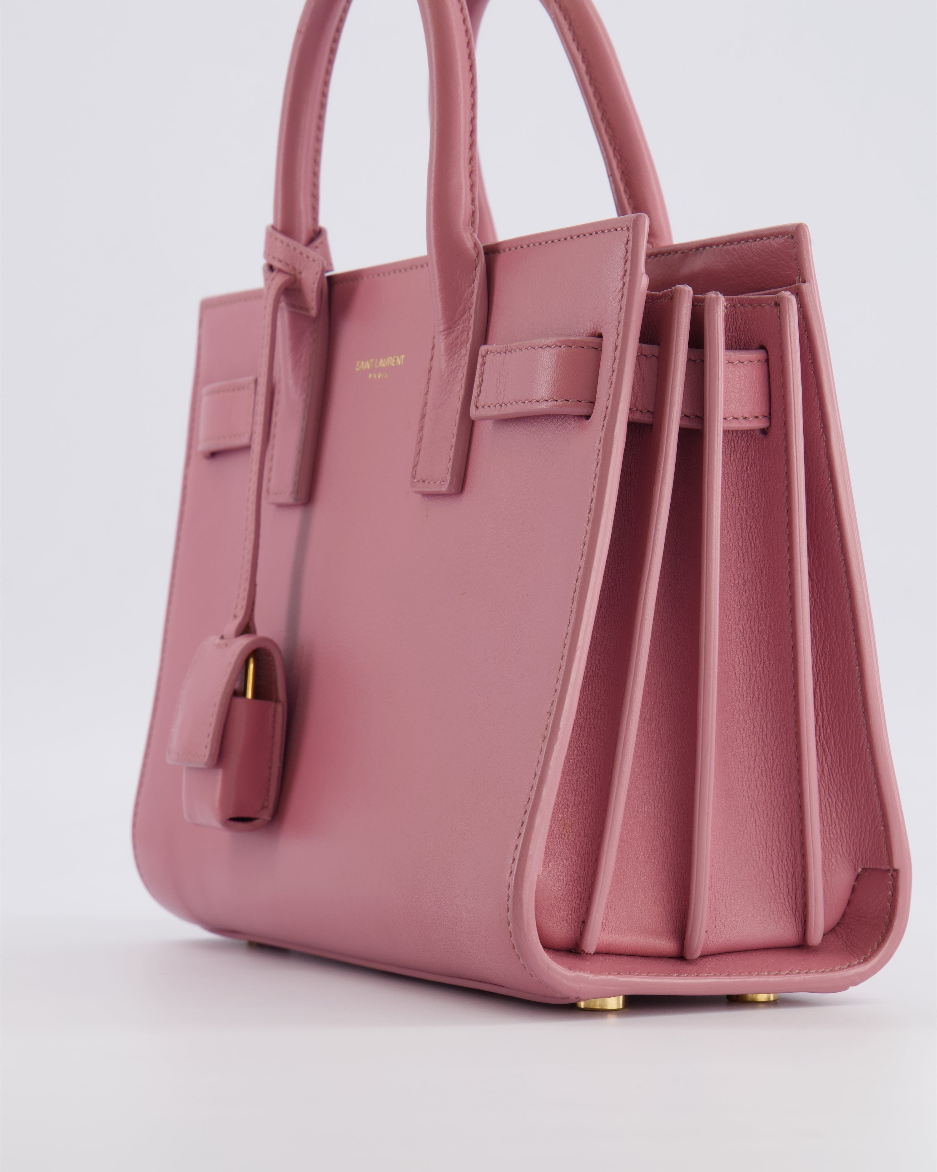 Saint Laurent Pink Leather Small Sac De Jour Bag with Gold Hardware RRP £2,040