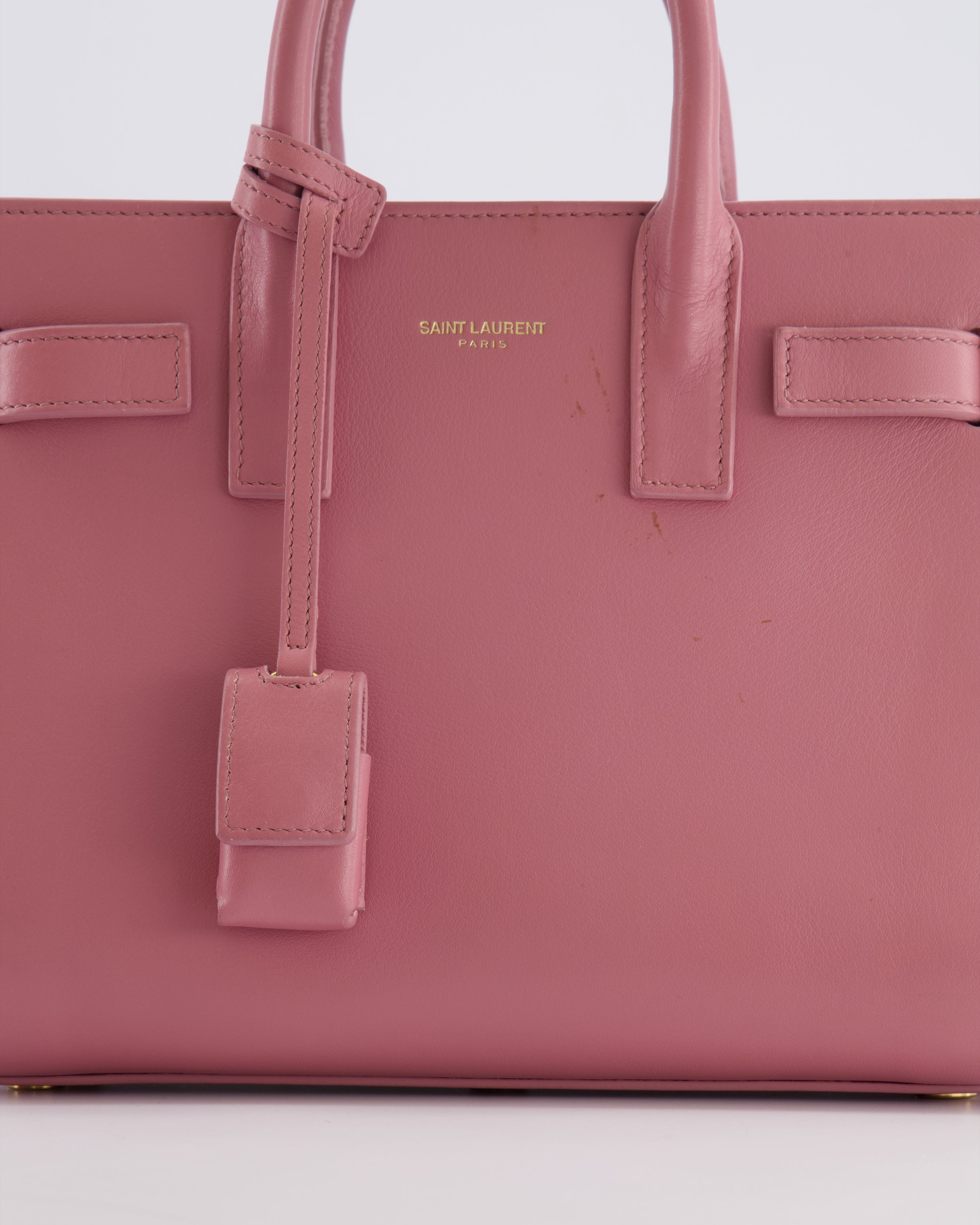 Saint Laurent Pink Leather Small Sac De Jour Bag with Gold Hardware RRP £2,040