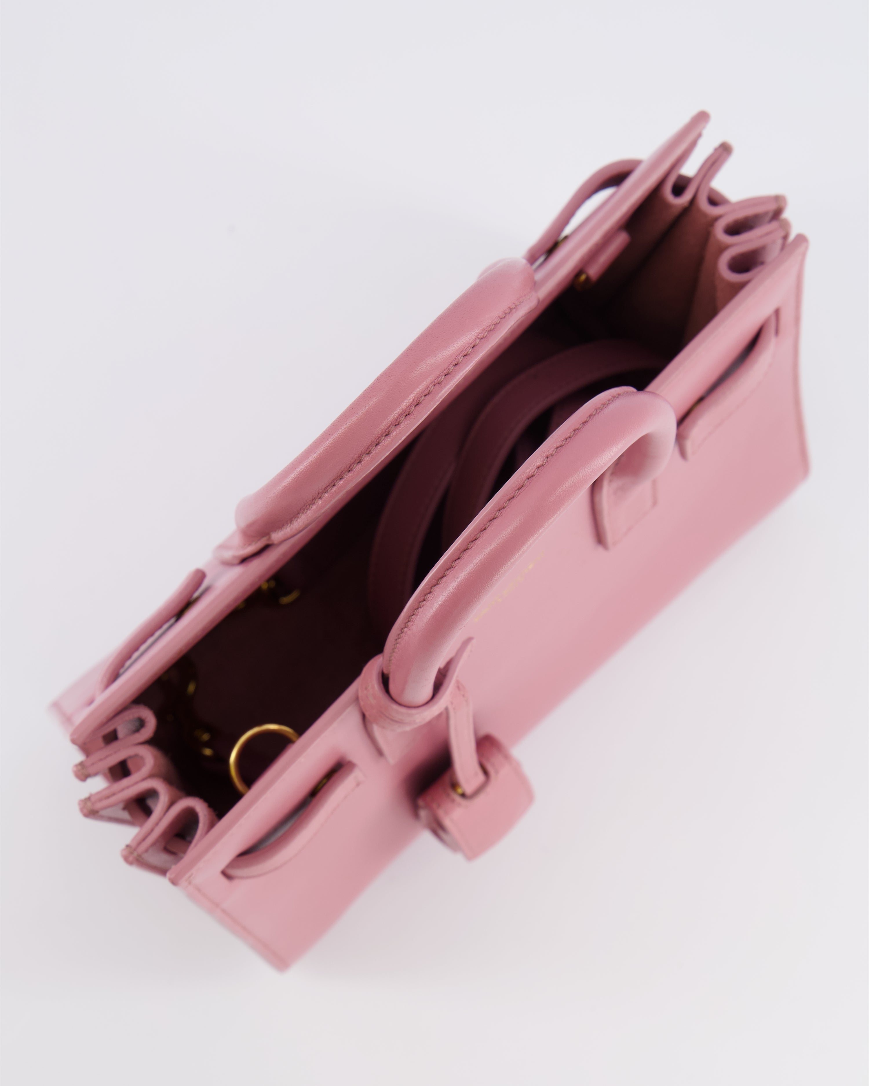 Saint Laurent Pink Leather Small Sac De Jour Bag with Gold Hardware RRP £2,040