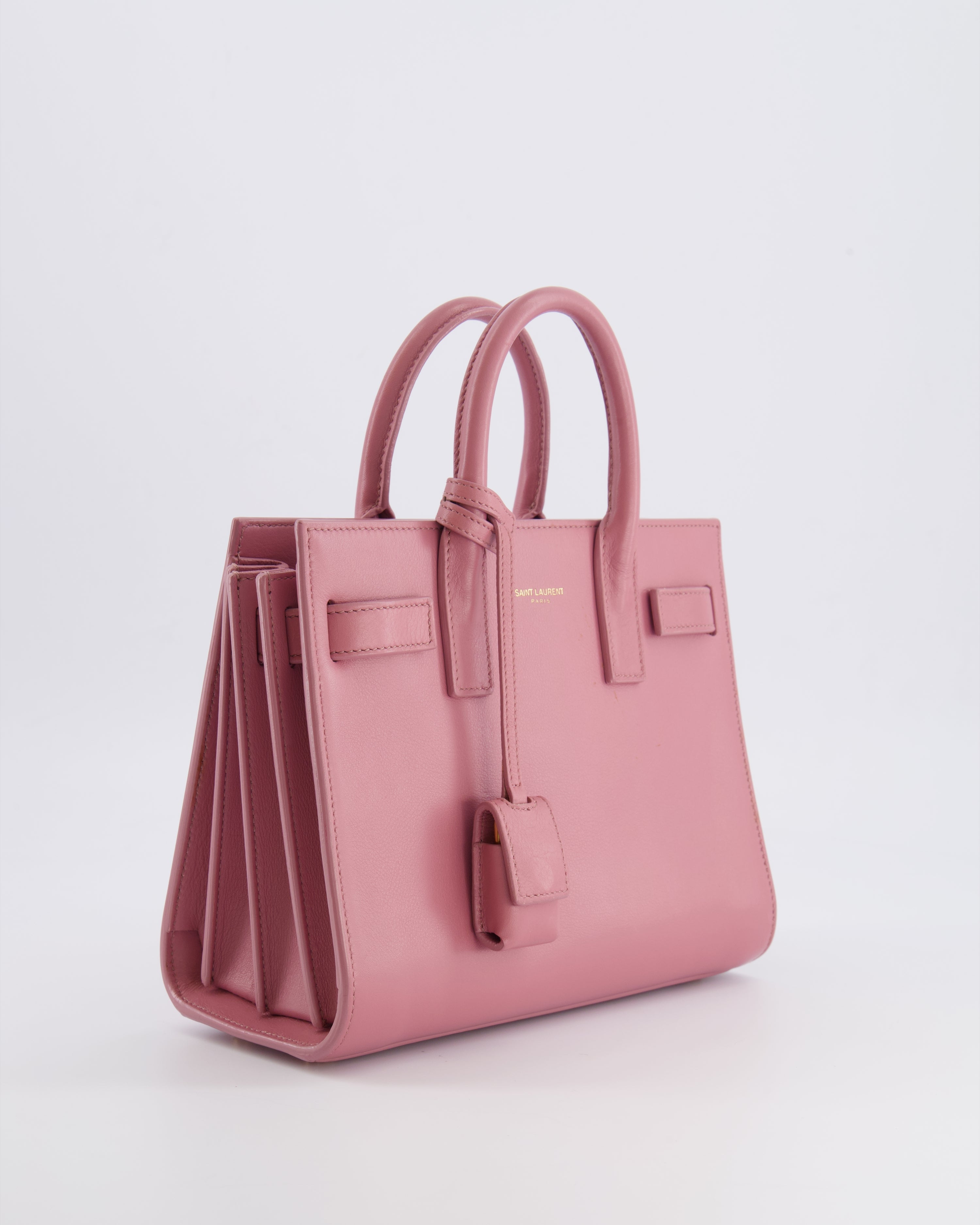 Saint Laurent Pink Leather Small Sac De Jour Bag with Gold Hardware RRP £2,040