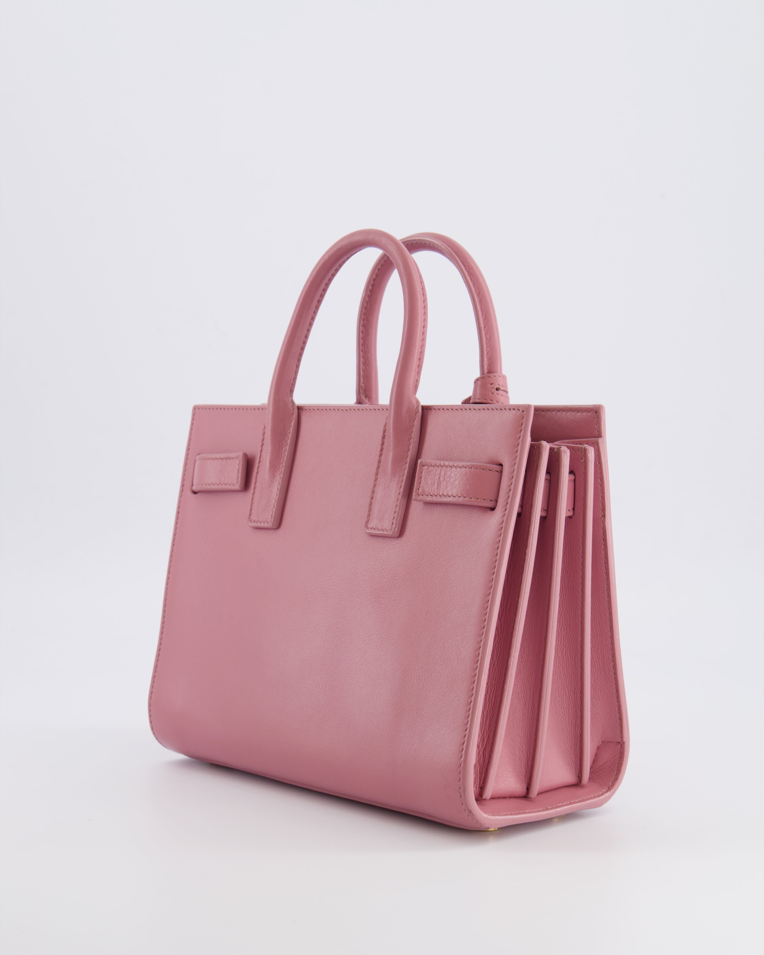 Saint Laurent Pink Leather Small Sac De Jour Bag with Gold Hardware RRP £2,040