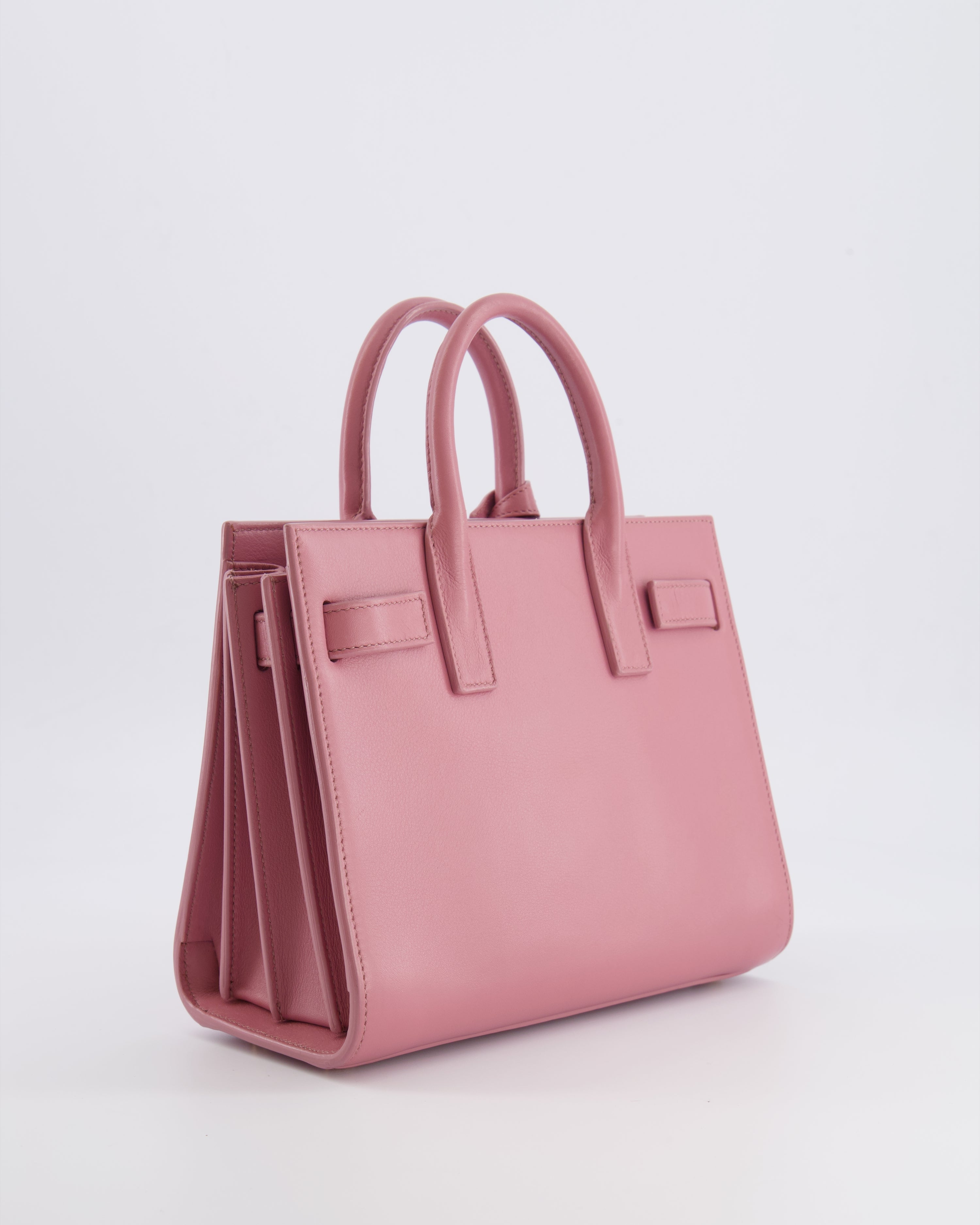 Saint Laurent Pink Leather Small Sac De Jour Bag with Gold Hardware RRP £2,040