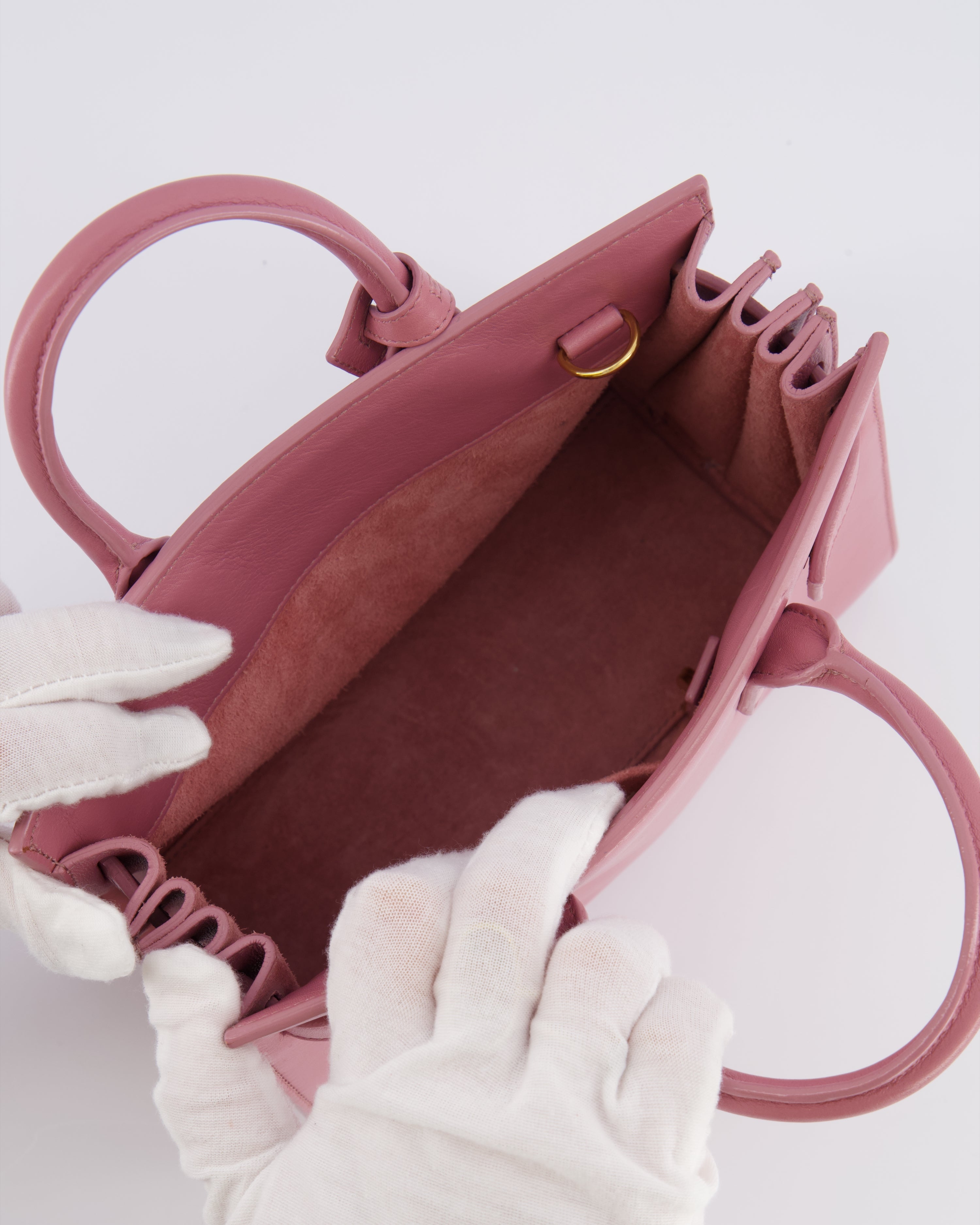 Saint Laurent Pink Leather Small Sac De Jour Bag with Gold Hardware RRP £2,040
