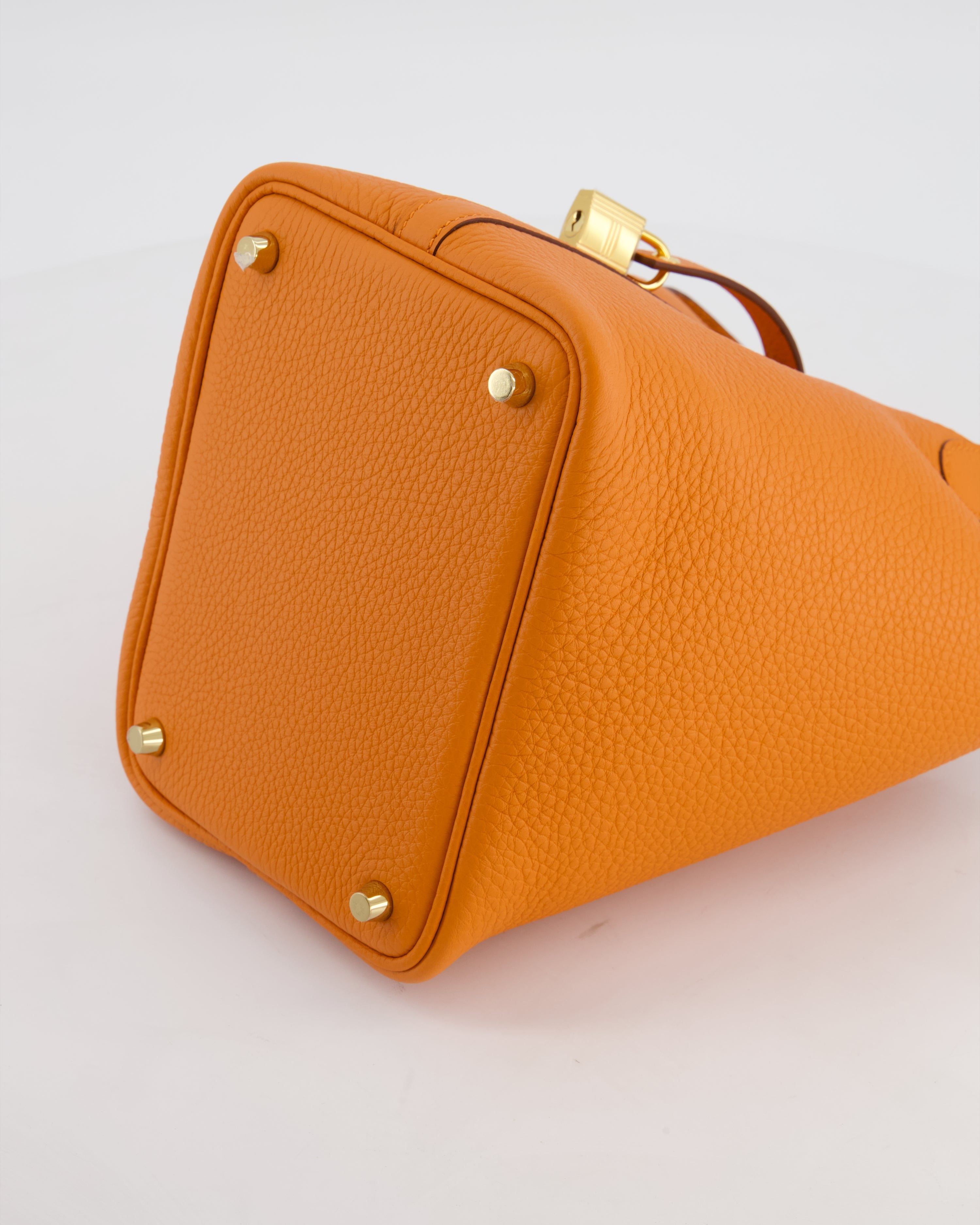 *HOT & RARE* Hermès Picotin Lock 18 Bag in Orange H Taurillon Clemence Leather with Gold Hardware