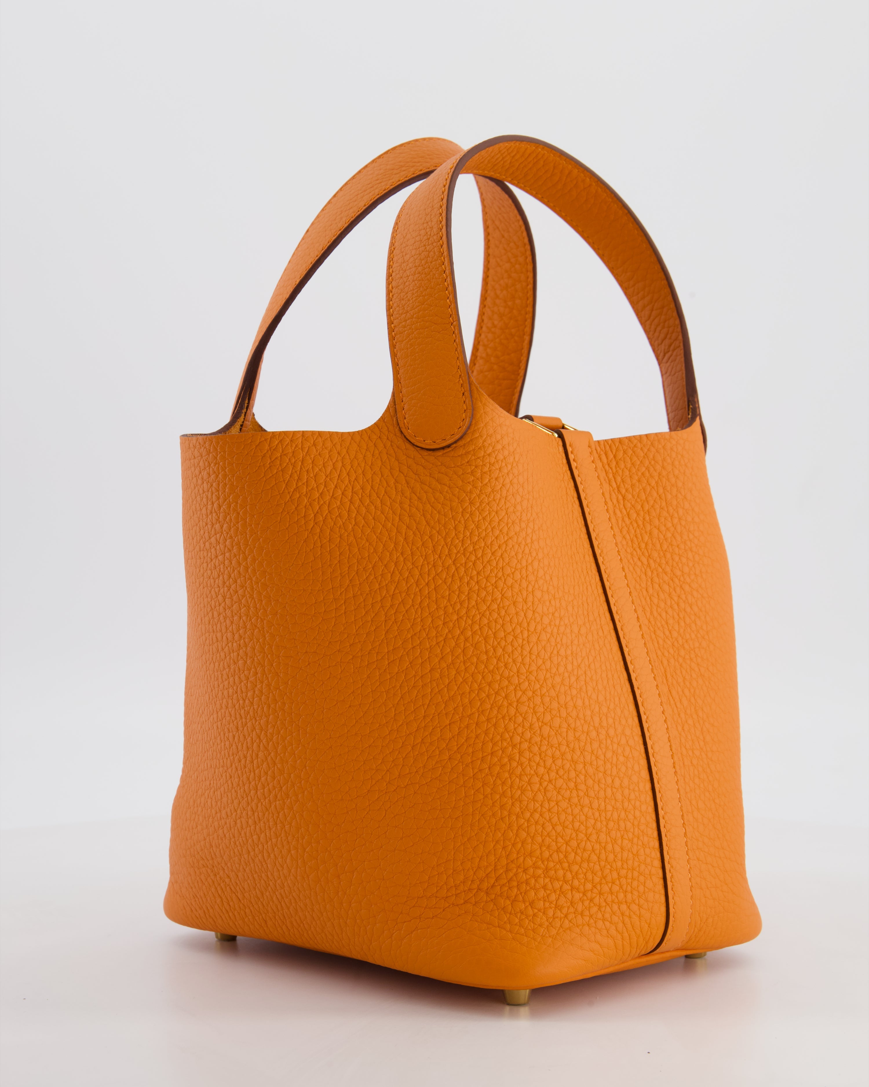 *HOT & RARE* Hermès Picotin Lock 18 Bag in Orange H Taurillon Clemence Leather with Gold Hardware