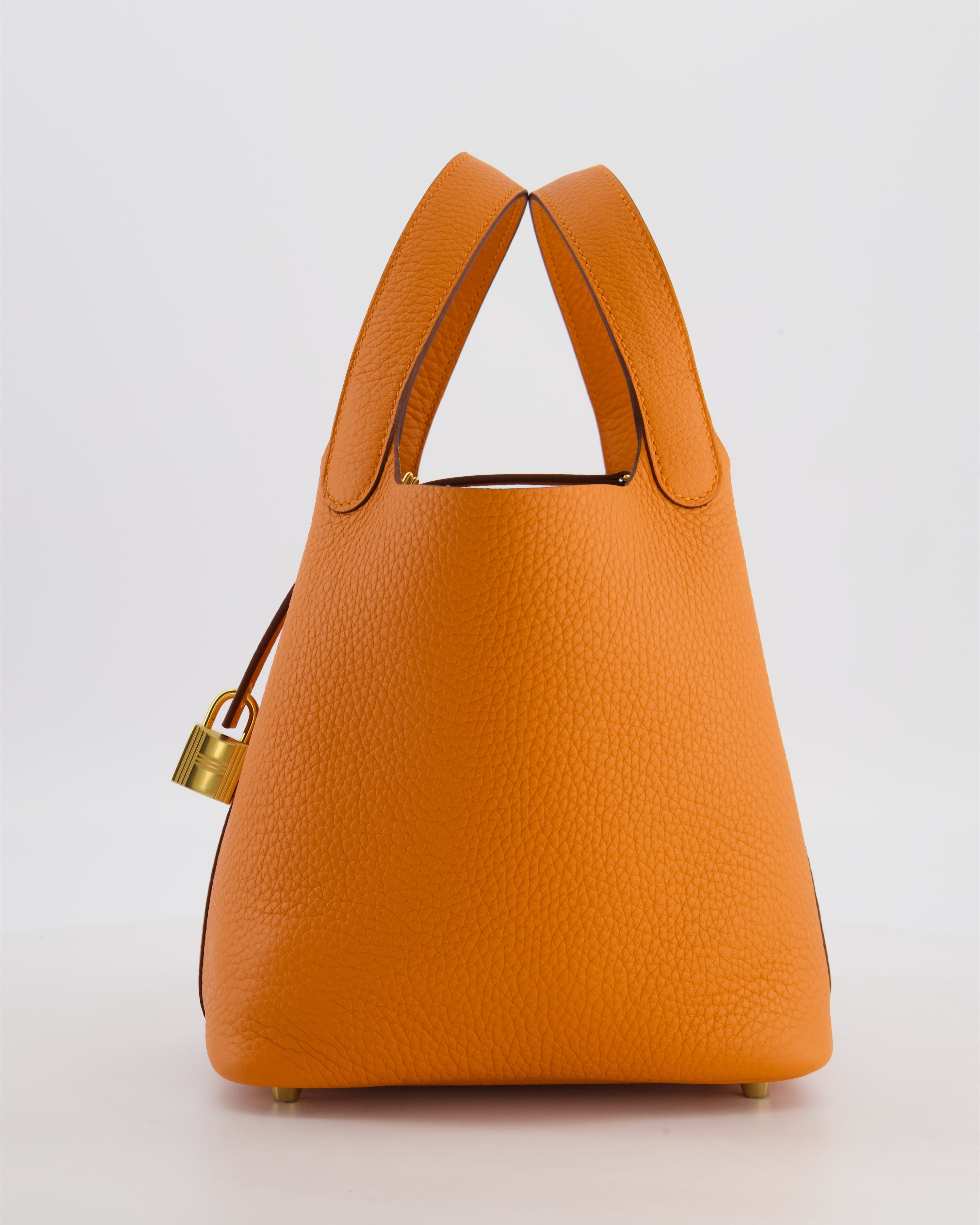 *HOT & RARE* Hermès Picotin Lock 18 Bag in Orange H Taurillon Clemence Leather with Gold Hardware