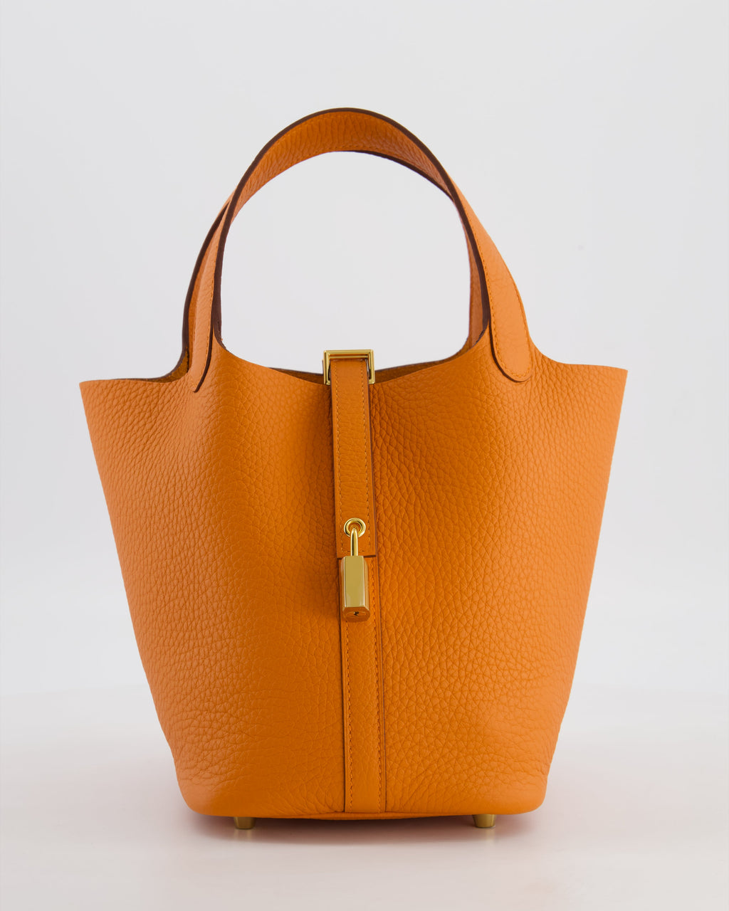 *HOT & RARE* Hermès Picotin Lock 18 Bag in Orange H Taurillon Clemence Leather with Gold Hardware