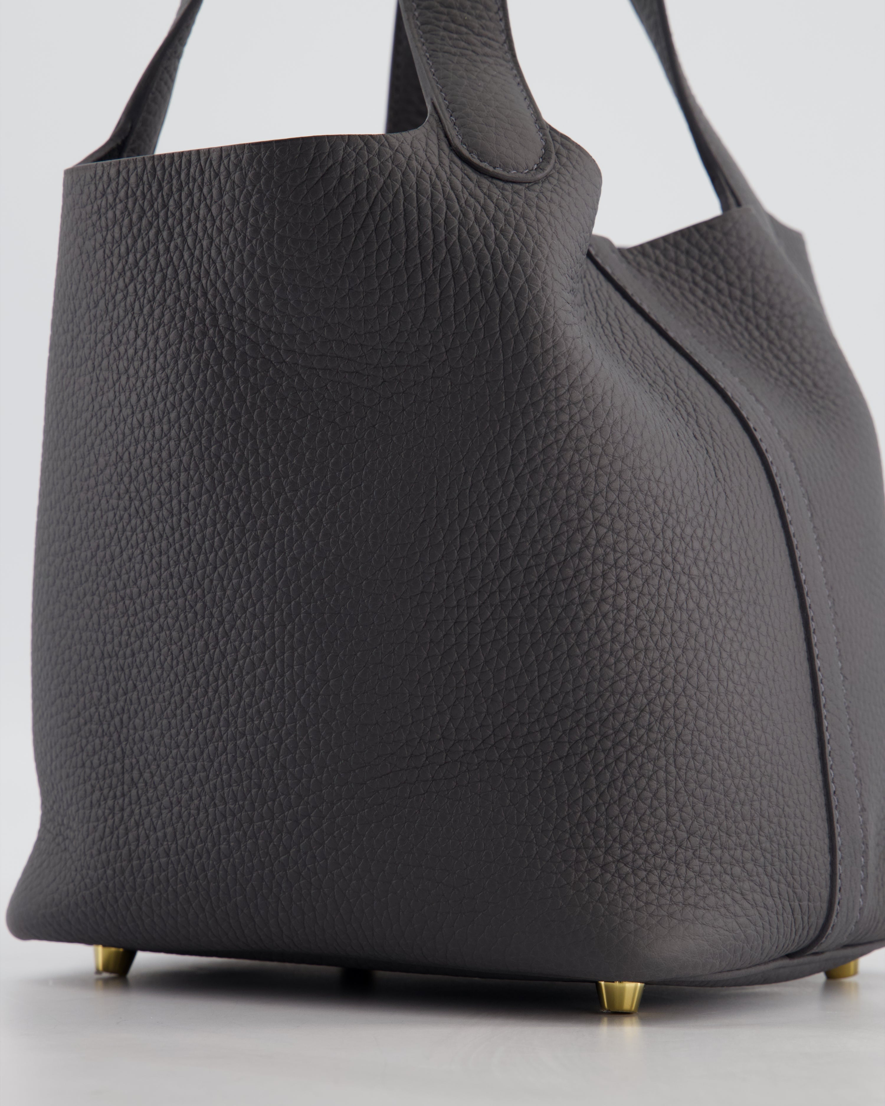 Hermès Picotin Lock 18 Bag in Ardoise Clemence Leather with Permabrass Hardware