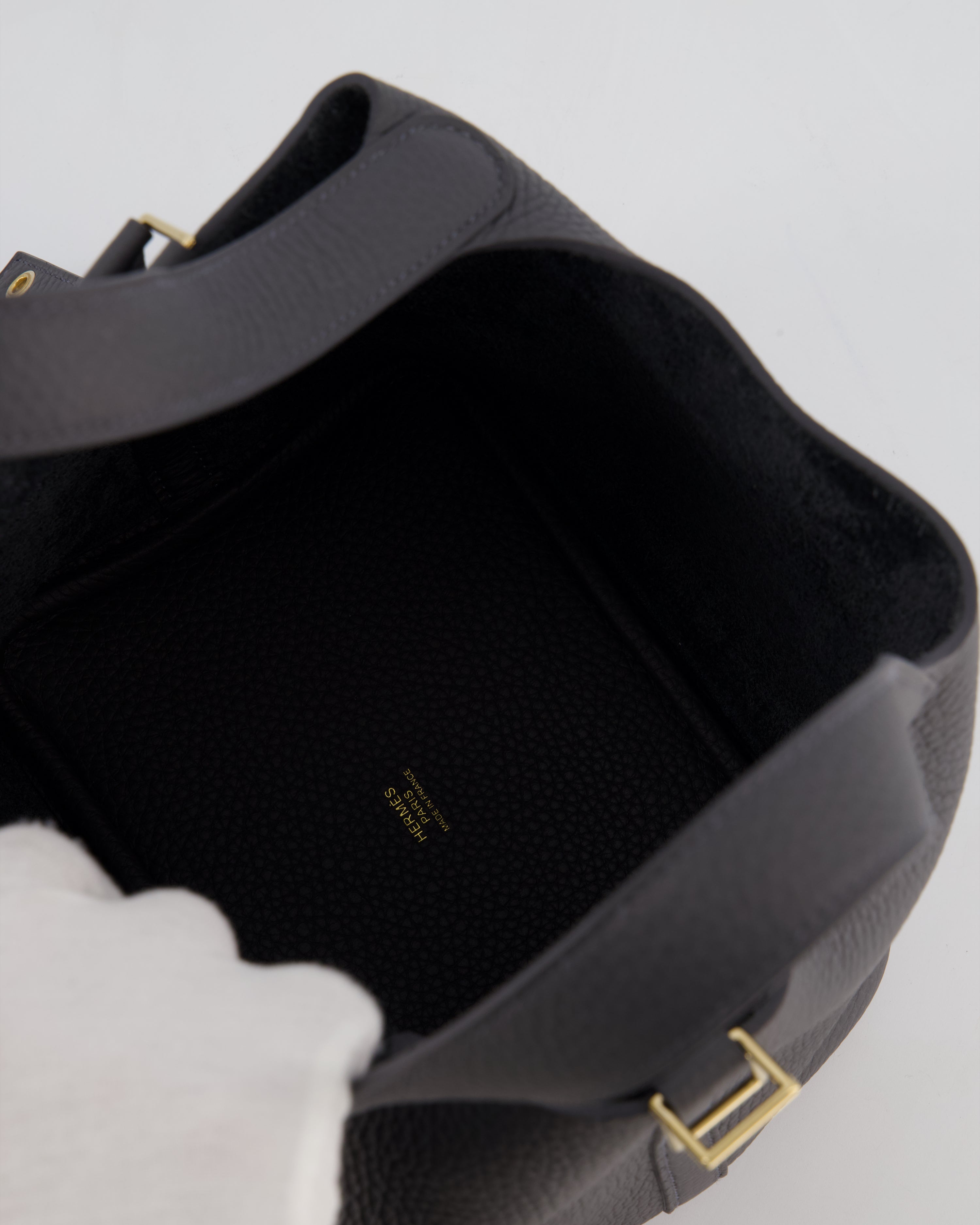 Hermès Picotin Lock 18 Bag in Ardoise Clemence Leather with Permabrass Hardware