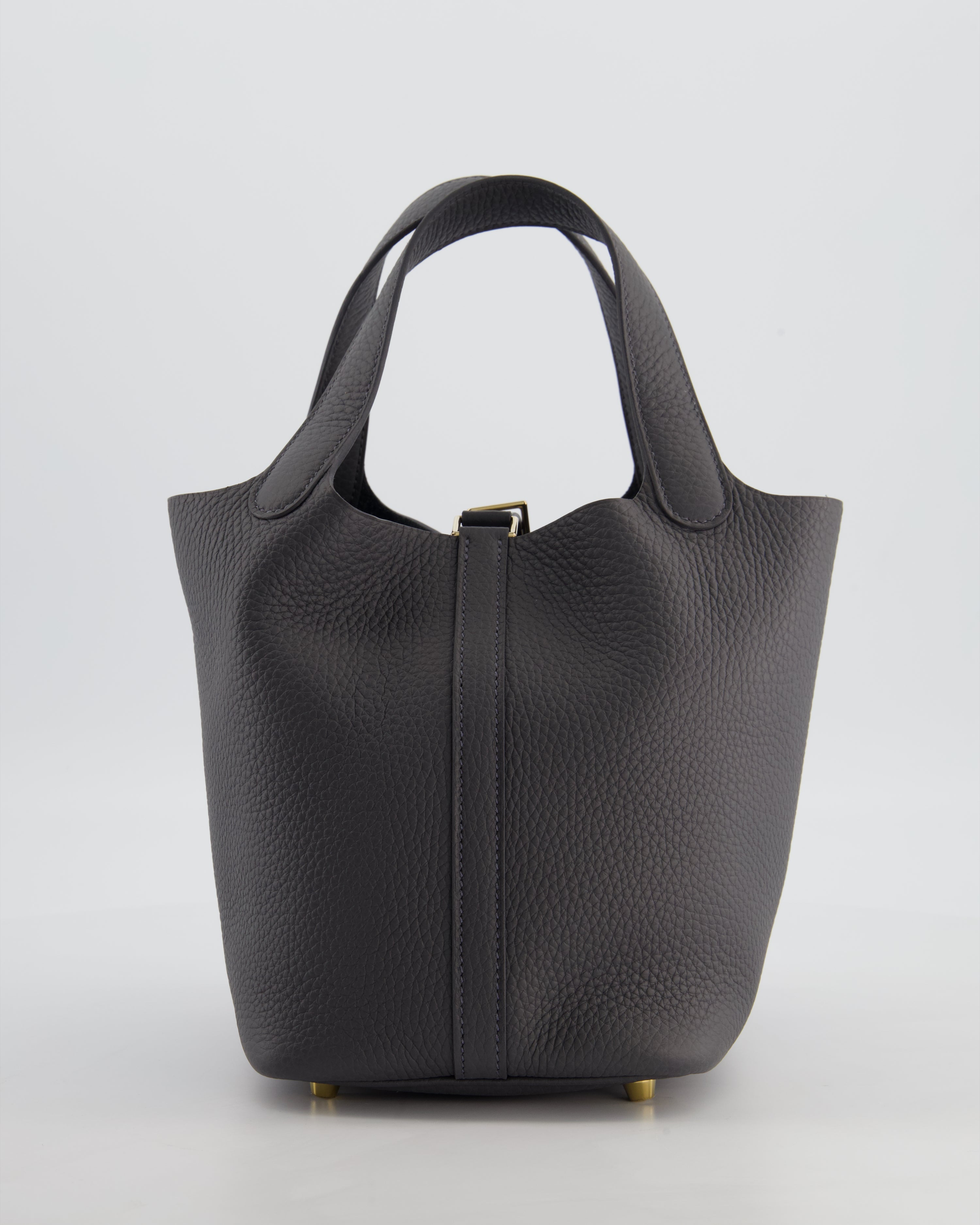 Hermès Picotin Lock 18 Bag in Ardoise Clemence Leather with Permabrass Hardware