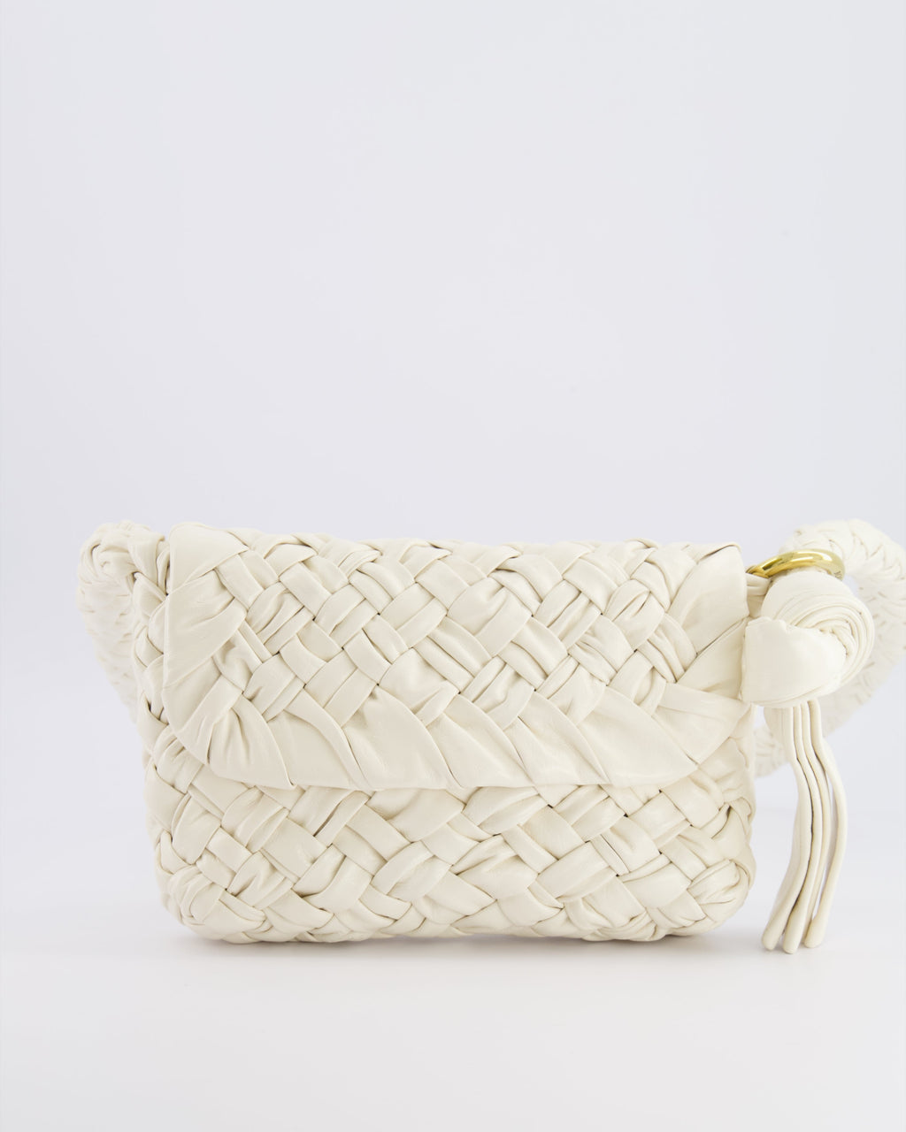 Bottega Veneta Bone White Small Kalimero Leather Citta Bag with Gold Hardware RRP £3,140