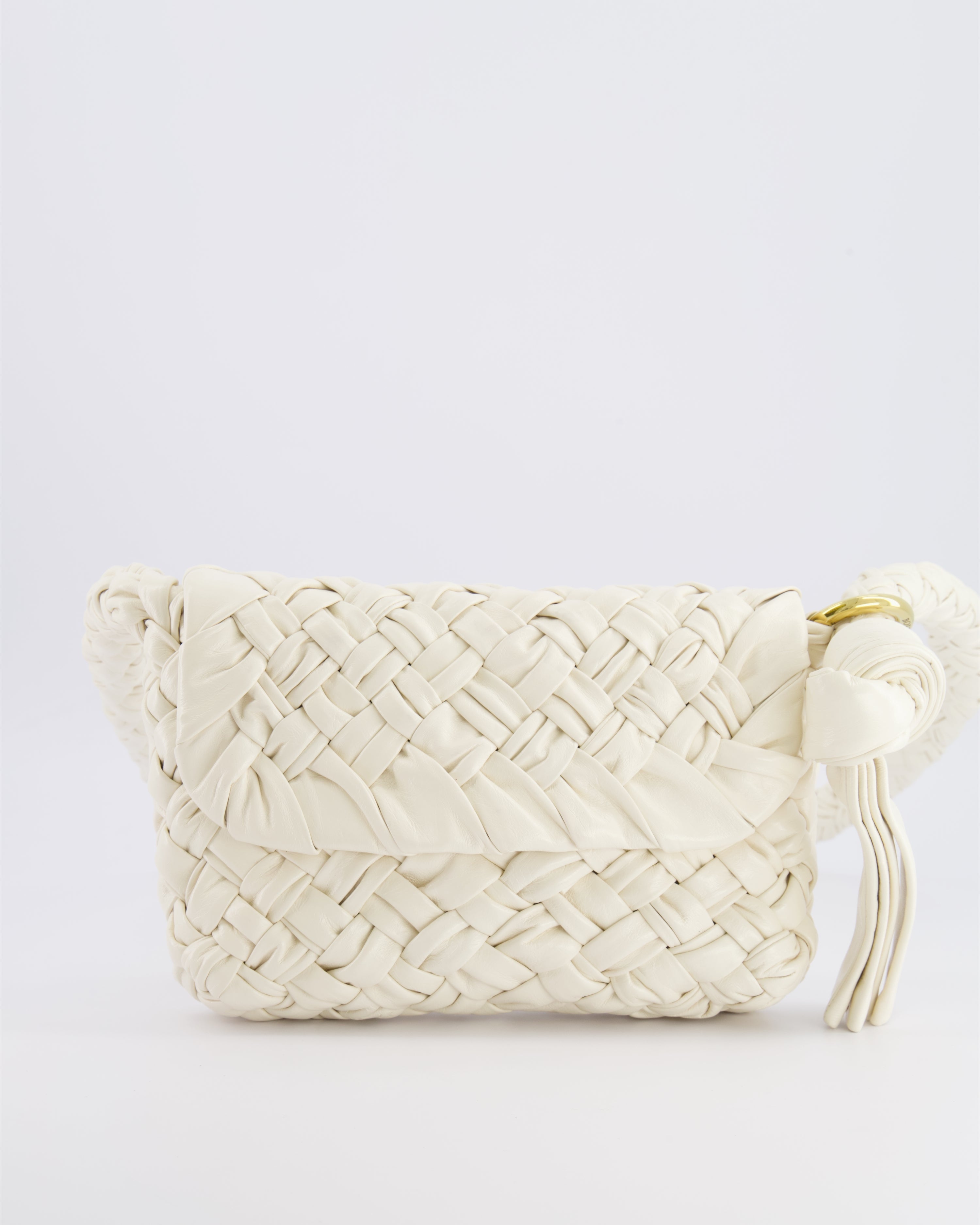 Bottega Veneta Bone White Small Kalimero Leather Citta Bag with Gold Hardware RRP £3,140