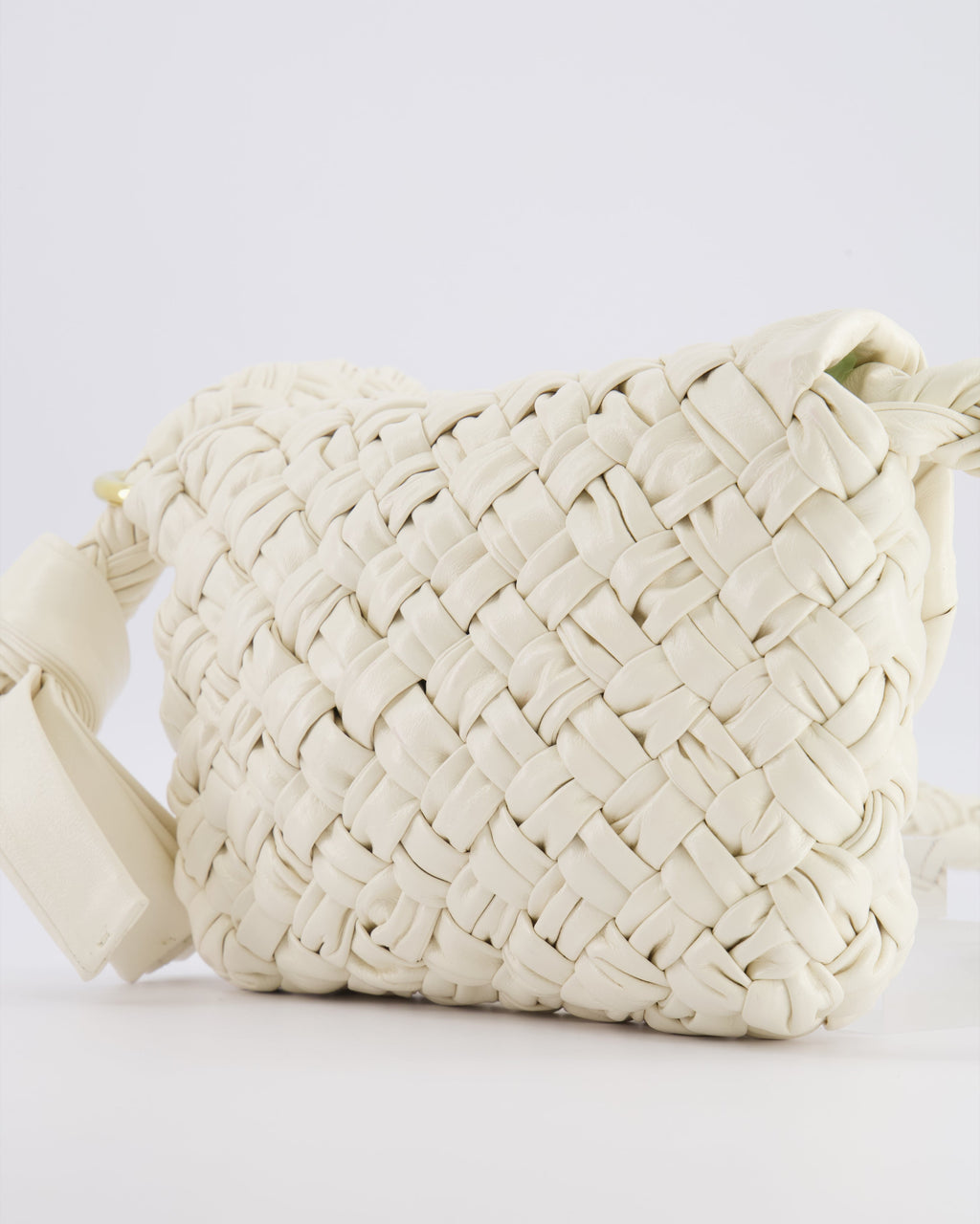 Bottega Veneta Bone White Small Kalimero Leather Citta Bag with Gold Hardware RRP £3,140