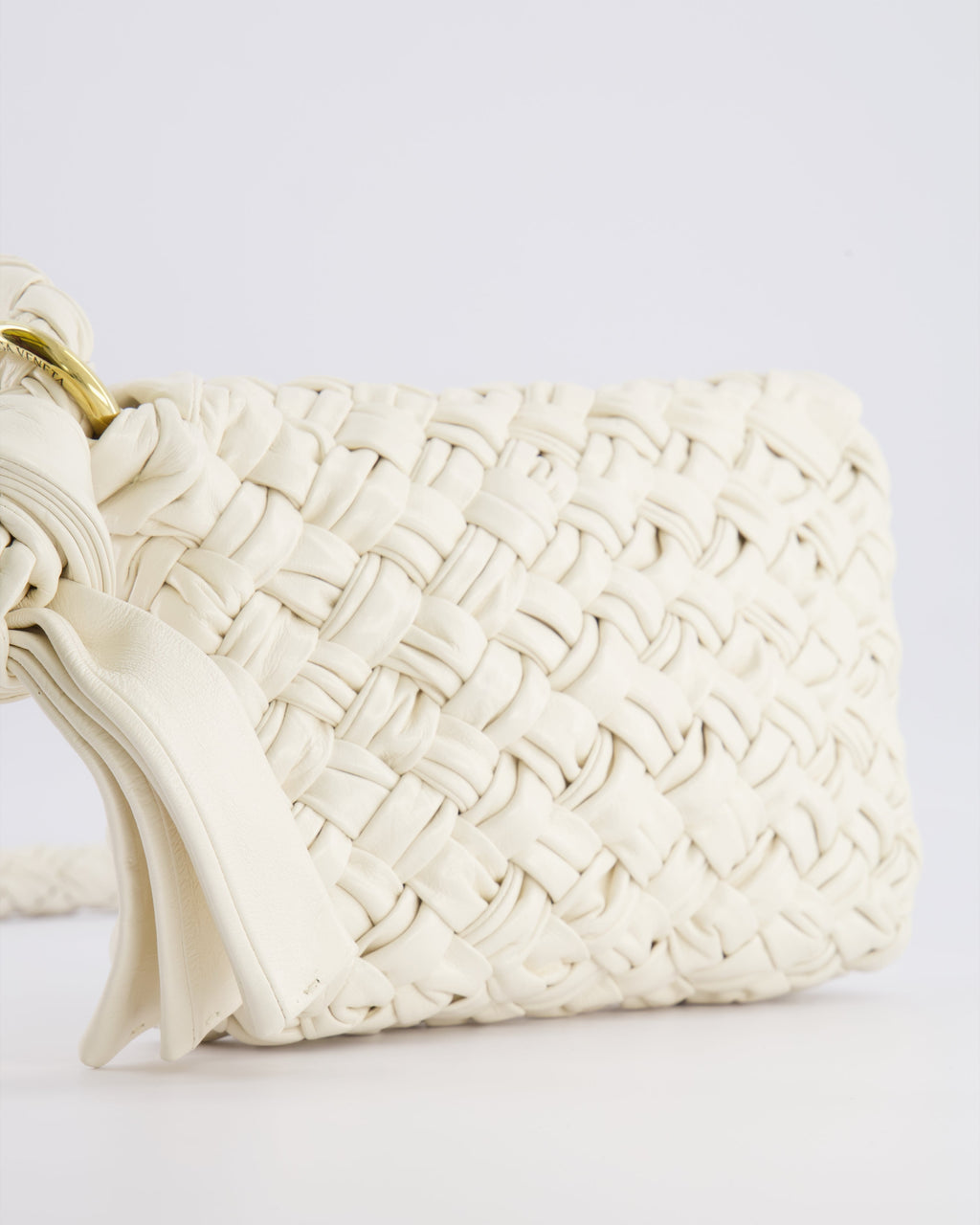 Bottega Veneta Bone White Small Kalimero Leather Citta Bag with Gold Hardware RRP £3,140