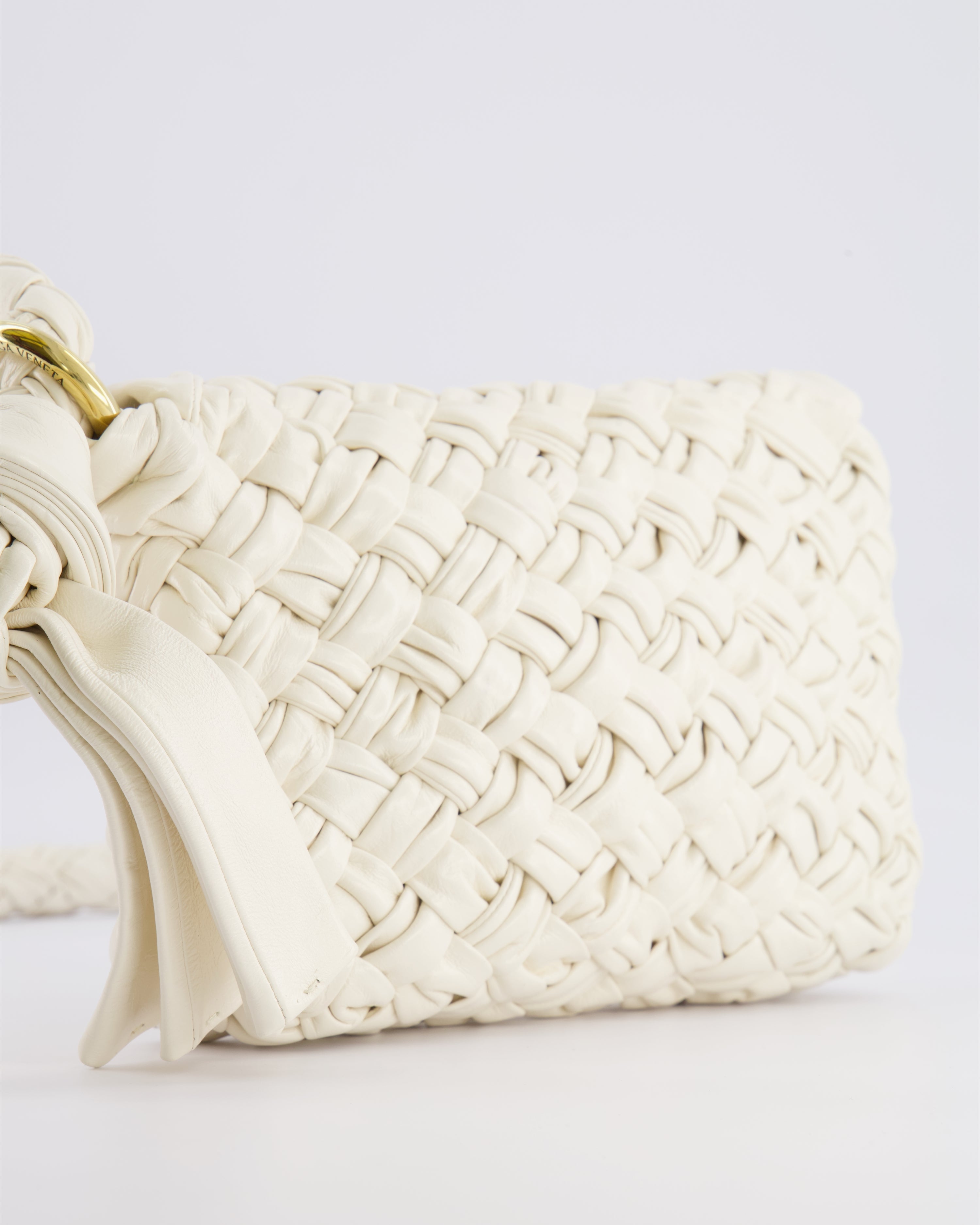 Bottega Veneta Bone White Small Kalimero Leather Citta Bag with Gold Hardware RRP £3,140